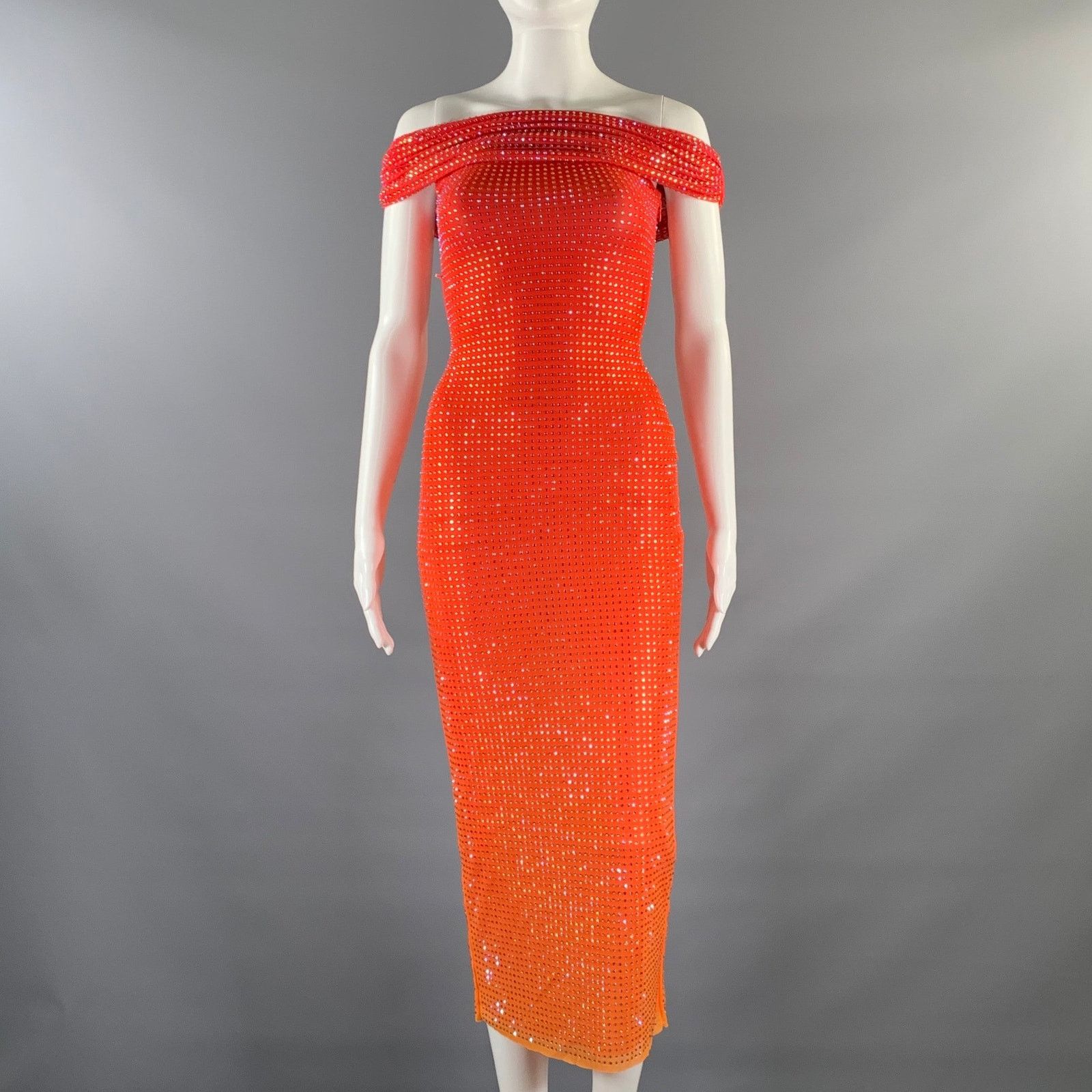 Self-Portrait SELF-PORTRAIT Size 0 Orange Pink Ombre Midi Dress Size XS / US 0-2 / IT 36-38 - 1 Thumbnail