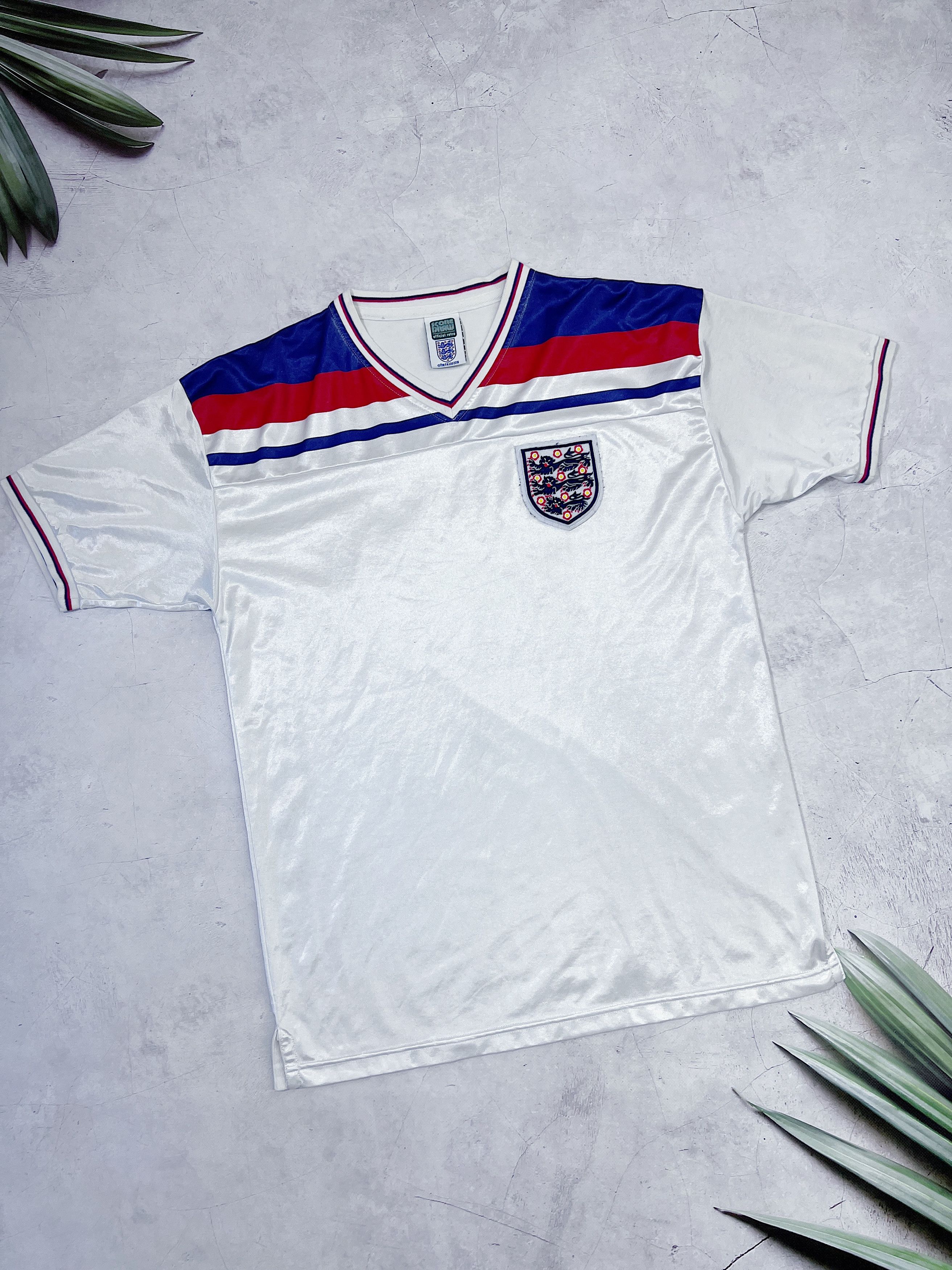 Vintage 1980 - 82 Score Draw England Home Football Shirt Jersey Size US L / EU 52-54 / 3 - 2 Thumbnail
