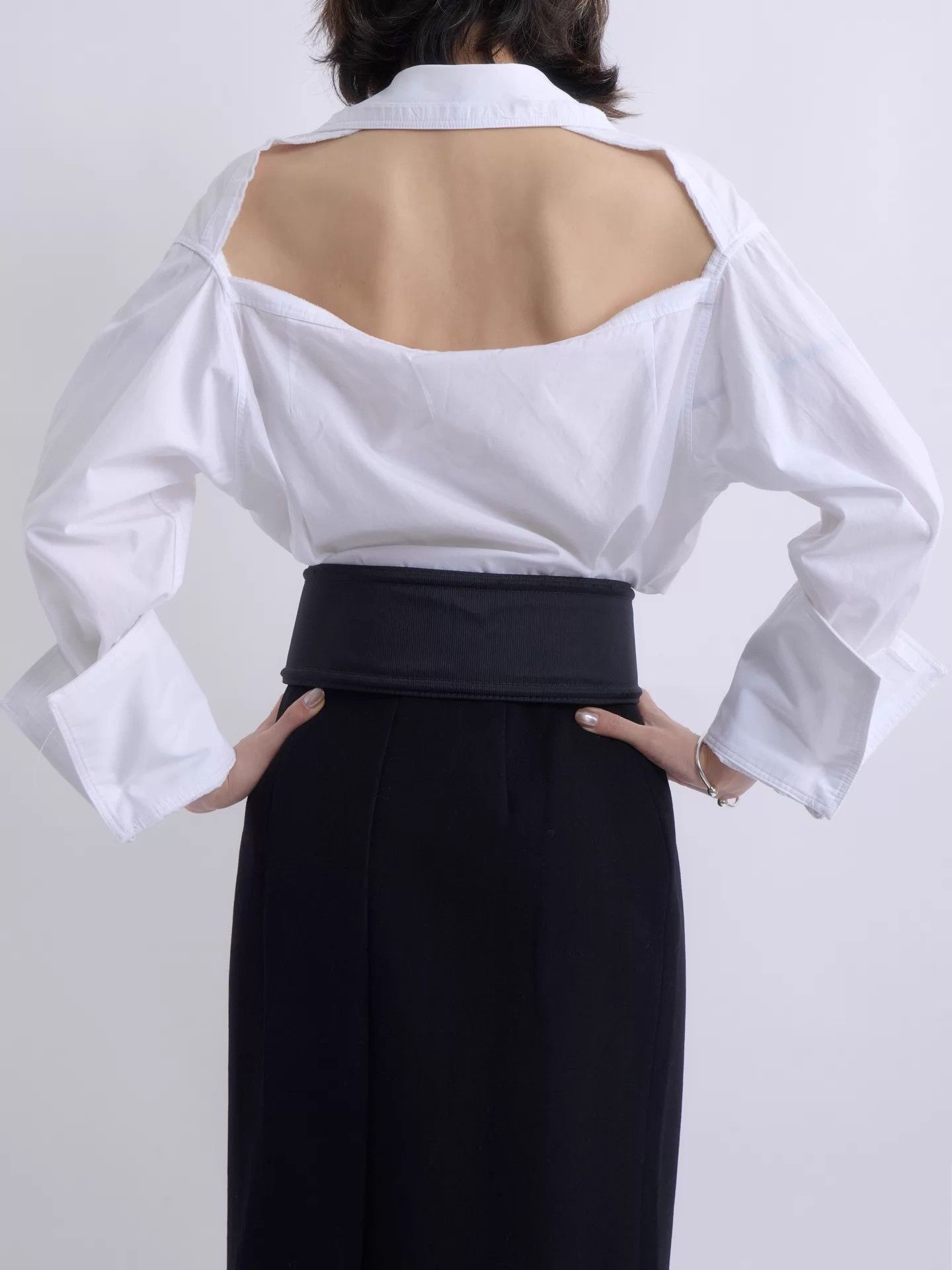 Helmut Lang HELMUT LANG 10s Backless Deconstructed White Shirt Size XS / US 0-2 / IT 36-38 - 7 Thumbnail