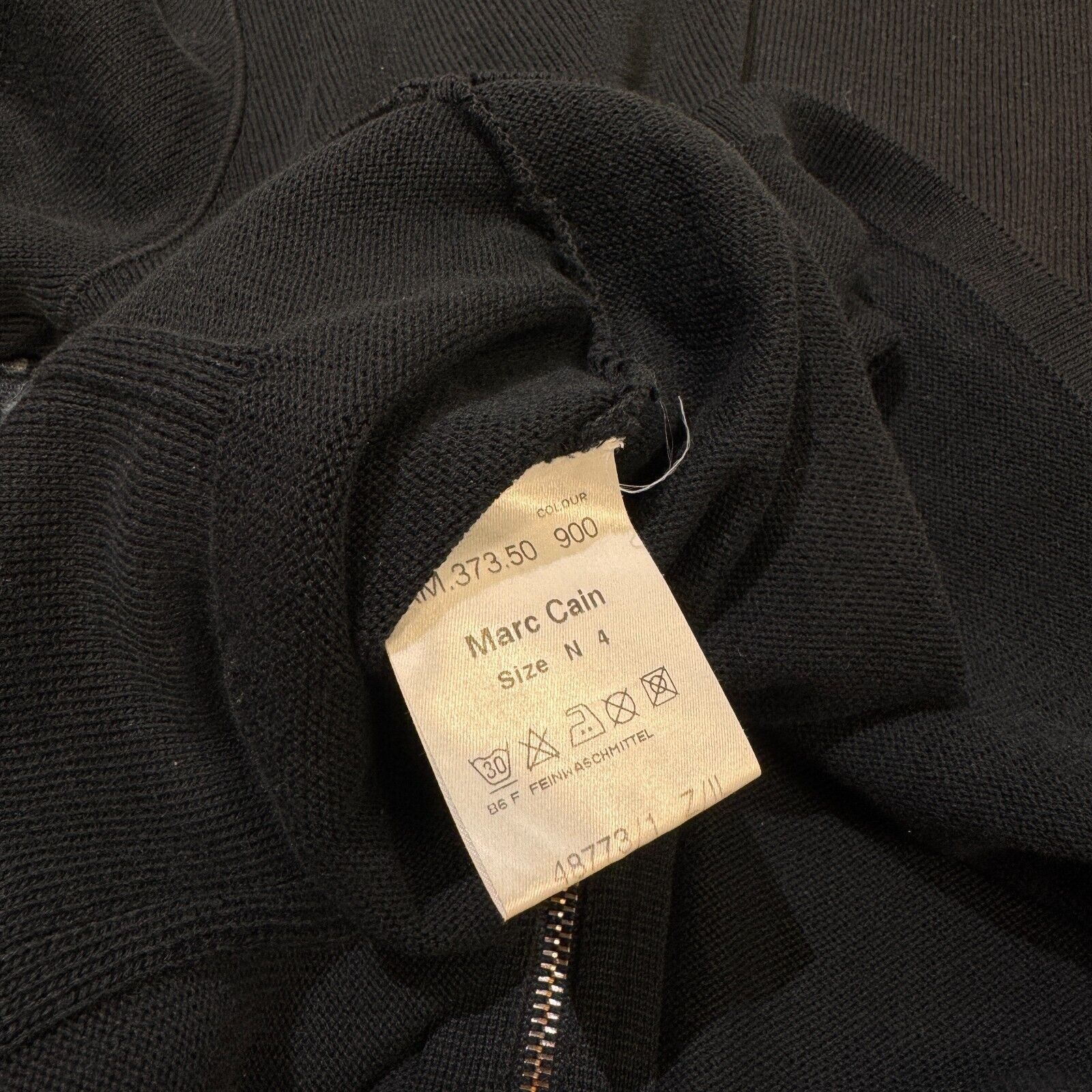 Vintage Vintage Marc Cain Black Cotton Zip Sweater Size M Y2K 90s Size US M / EU 48-50 / 2 - 18 Thumbnail
