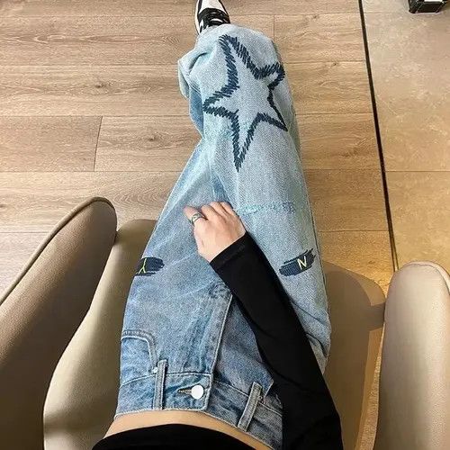 Jean straight leg loose mop jeans Size 30" / US 8 / IT 44 - 2 Thumbnail