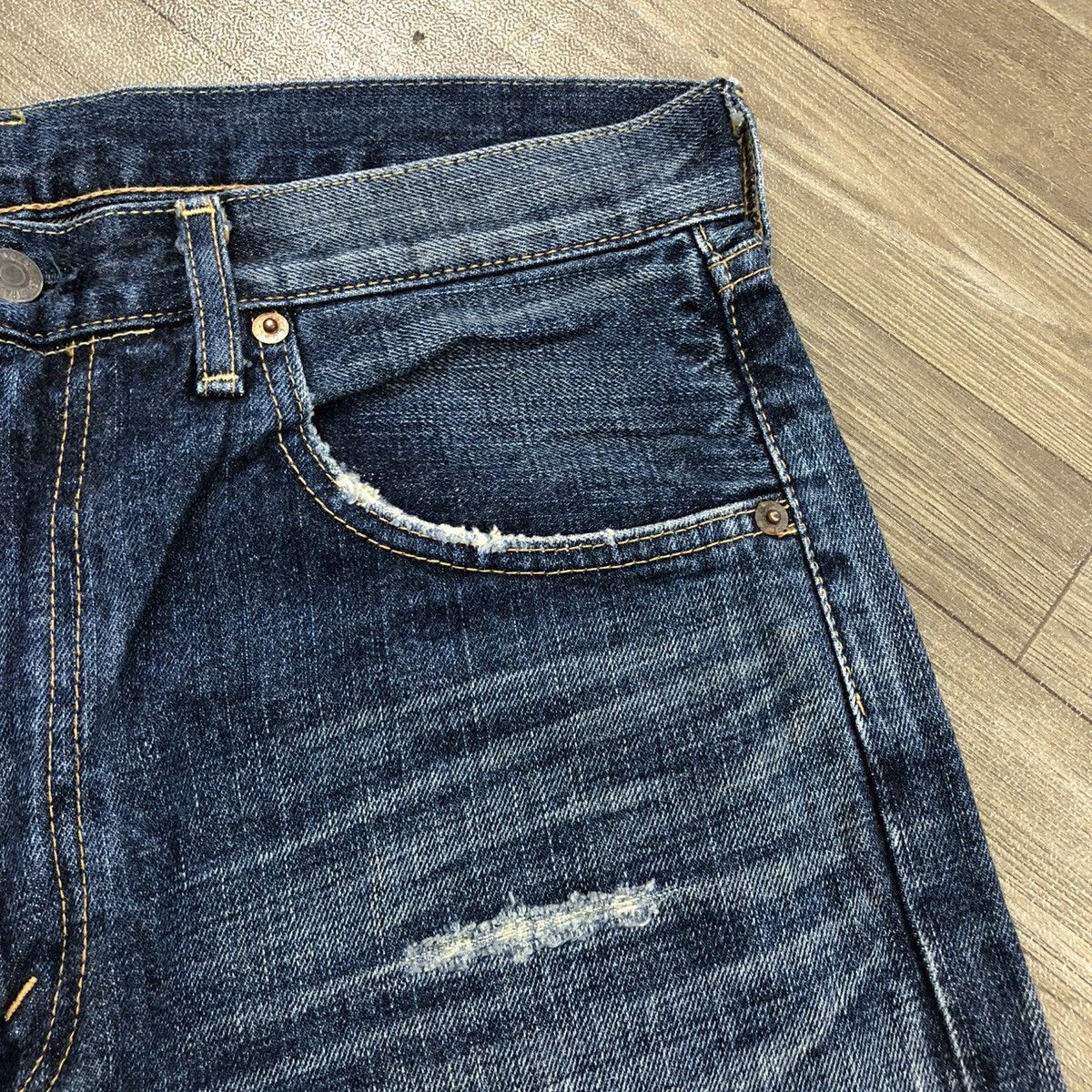 LVC × Levi's Vintage Clothing × Vintage 🇯🇵Vtg Levis 502XX LVC Rindem Selvedge Distressed Faded Jeans Size US 33 - 4 Thumbnail