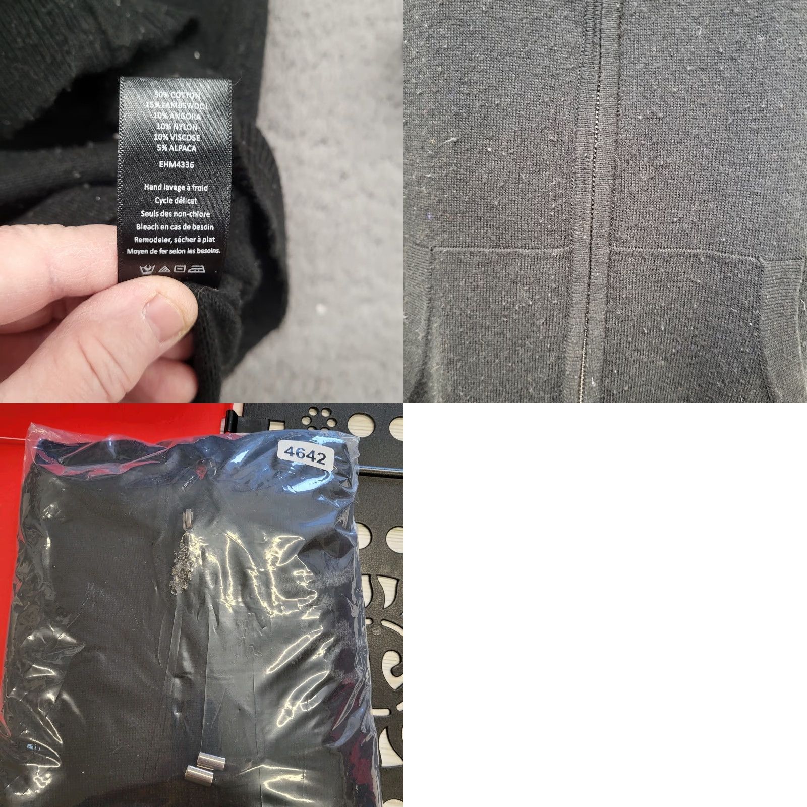 Ed Hardy Ed Hardy x Christian Audigier Men L Hoodie ZipUp Full Zip Graphic Print Skull Logo Black Knit 50% Cotton Blend Lambswool Alpaca Size US L / EU 52-54 / 3 - 10 Thumbnail
