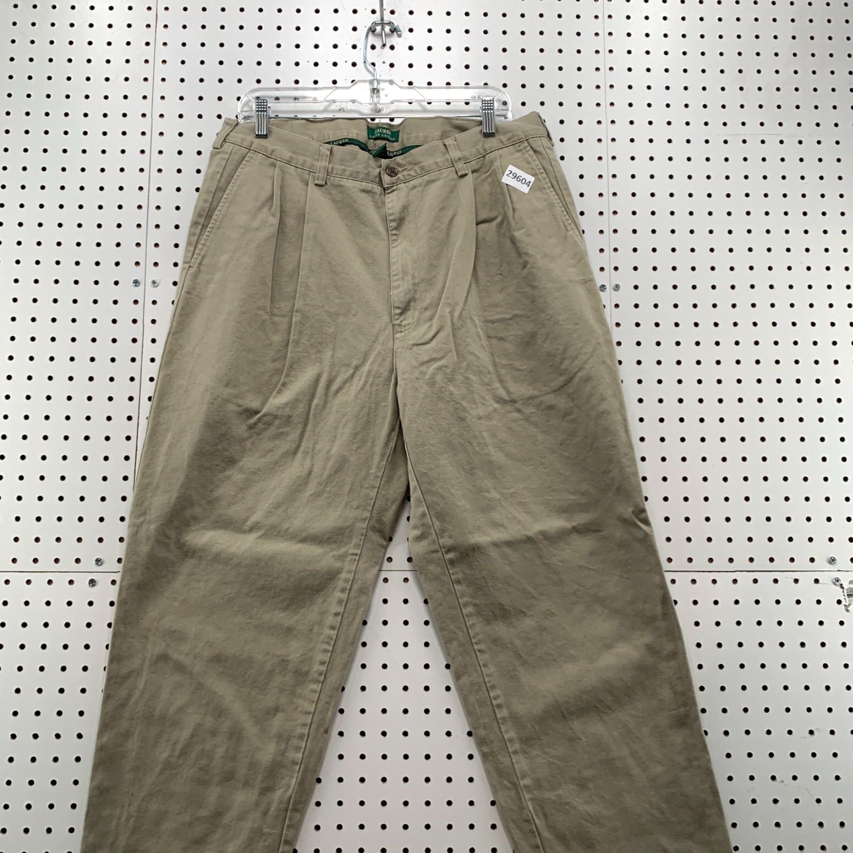 Ralph Lauren VINTAGE Lauren Ralph Lauren Pleated Chino Pants Mens 35x29.5 Beige Casual Size US 35 - 2 Thumbnail
