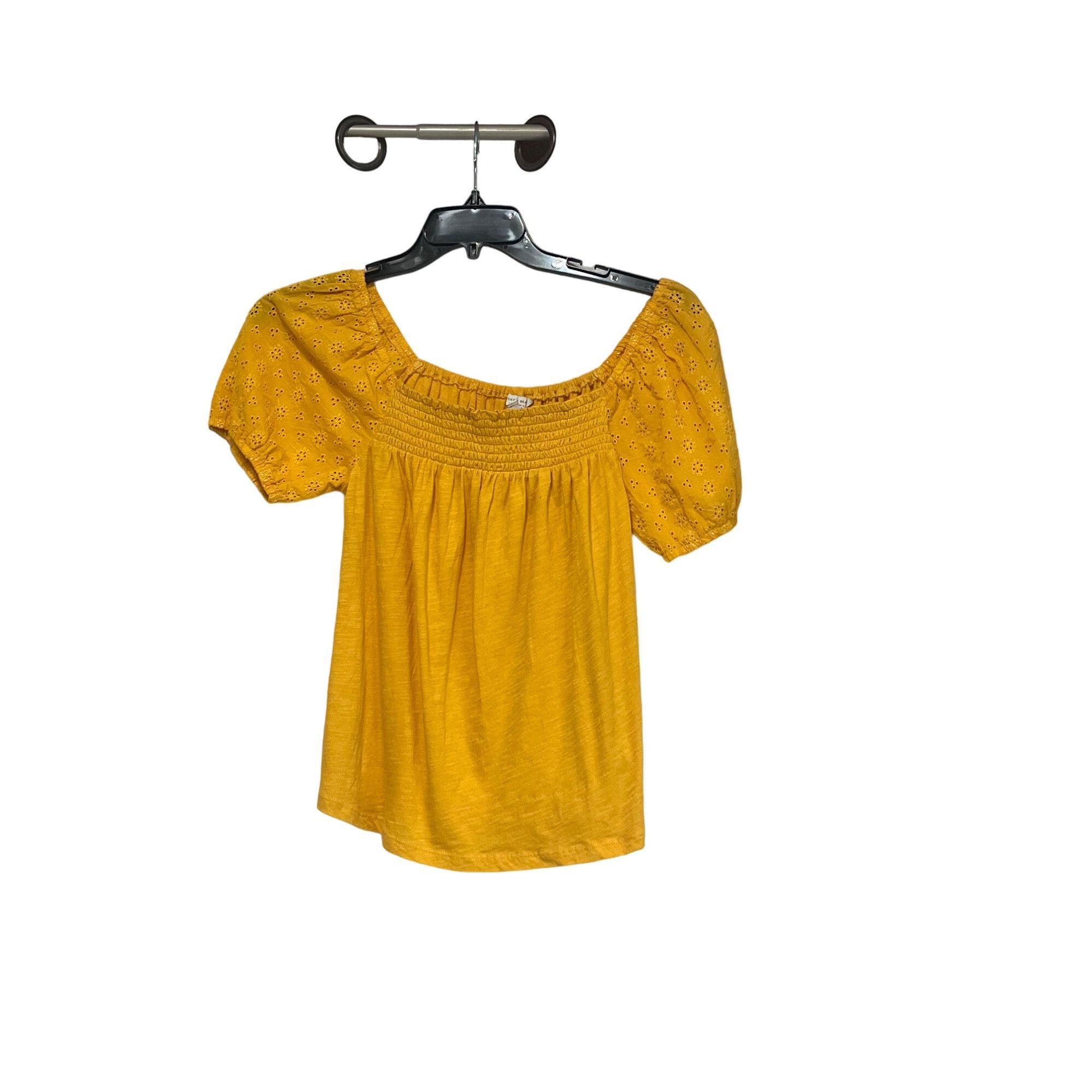 Lucky Brand Lucky Brand women’s Eyelet-sleeve cotton top, warm yellow, S Size S / US 4 / IT 40 - 5 Thumbnail