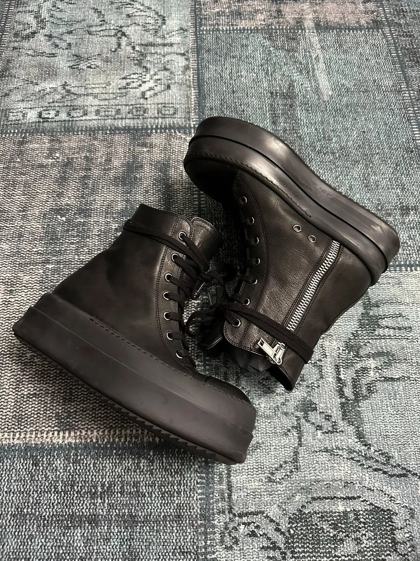 Rick Owens Rick Owens Main Line Black Thick Sole Boots. Size US 5 / IT 35 - 2 Thumbnail