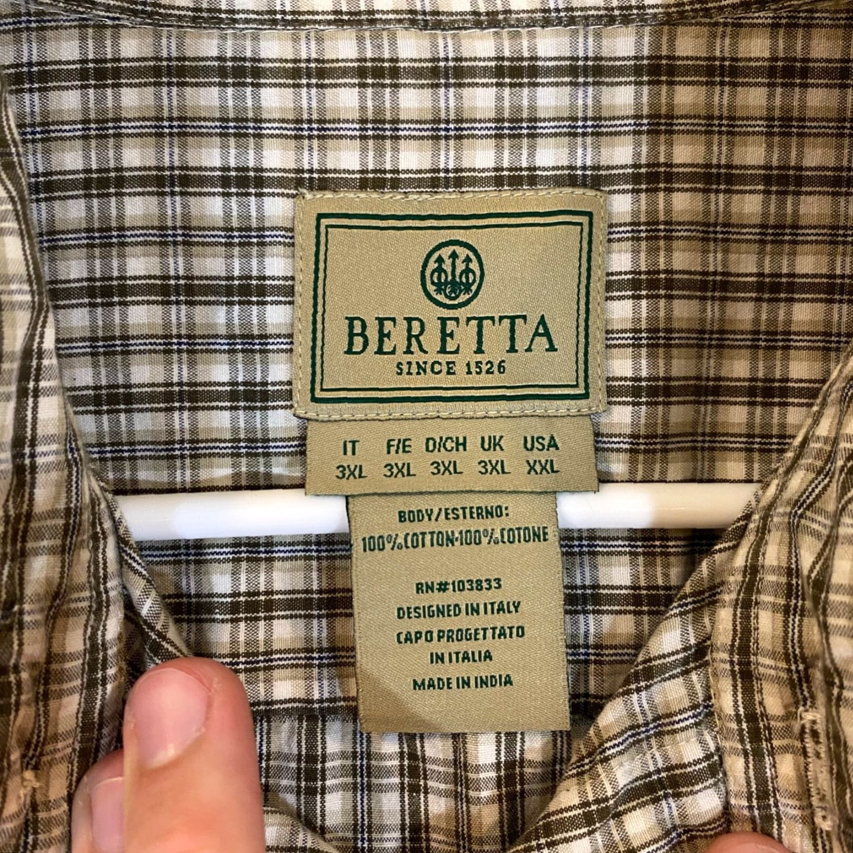 Vintage Beretta Shirt Mens 2XL Brown Gray Plaid Hunting Outdoor Button-Down Long Pockets Shirt Size US XXL / EU 58 / 5 - 3 Thumbnail
