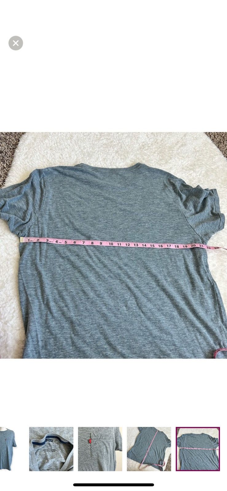 Levi's Levis XL grey short sleeve pocket tee Size US XL / EU 56 / 4 - 5 Thumbnail