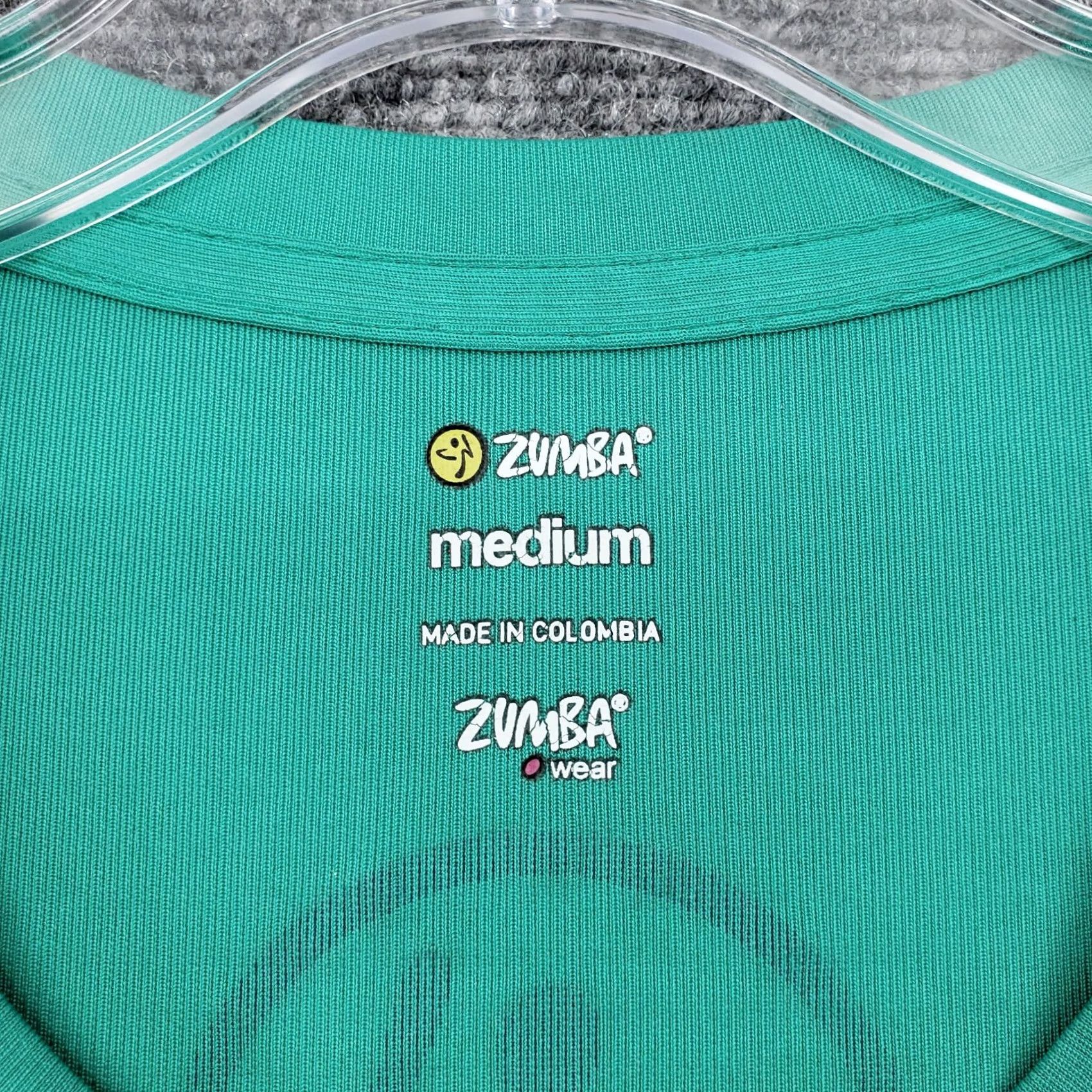 Vintage Zumba T-Shirt Mens Medium Green Long Sleeve Pullover Workout Activewear Size US M / EU 48-50 / 2 - 3 Thumbnail