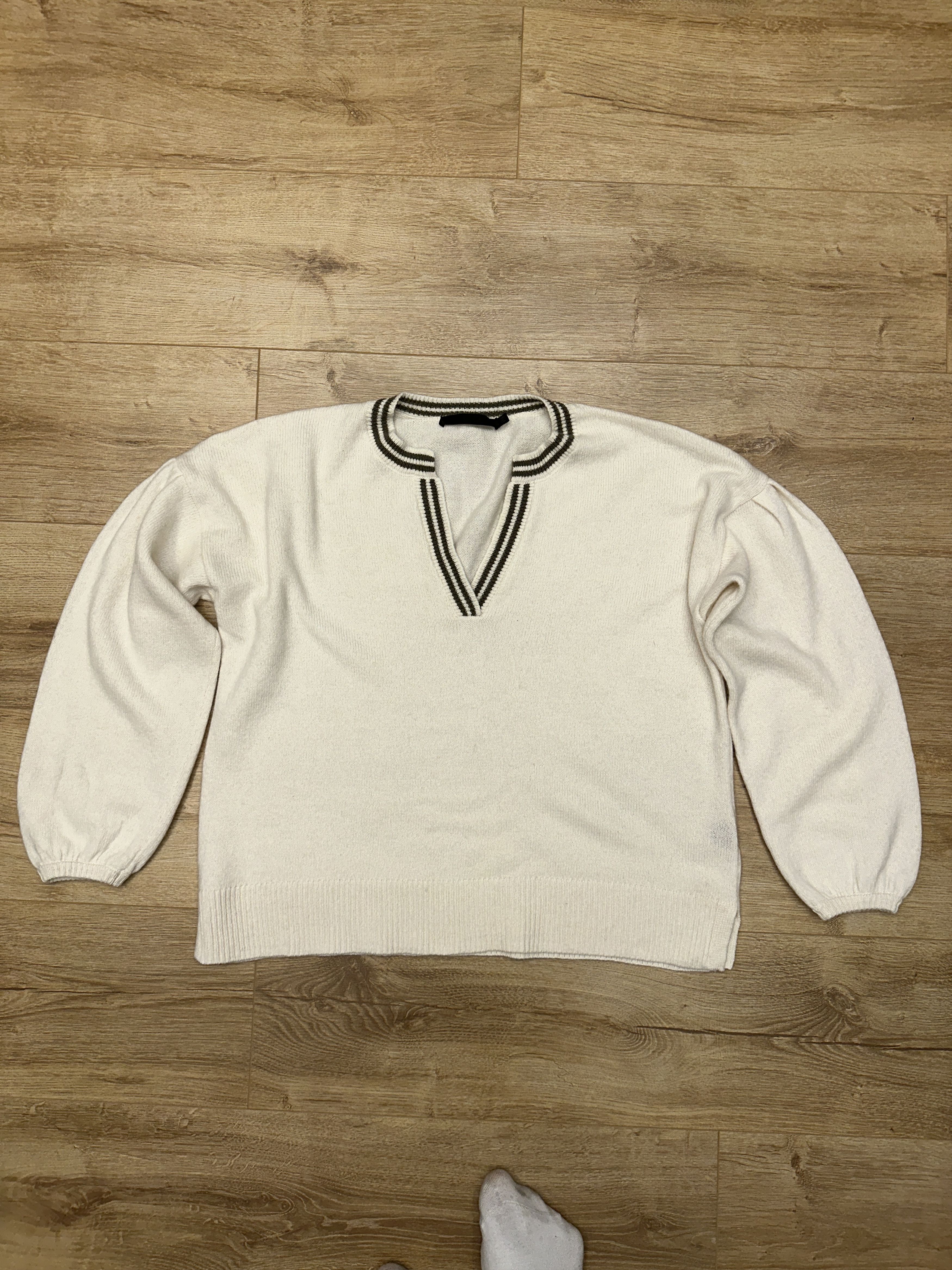 Other Jenni Kayne Wool Cashmere Knit Striped Trim Pullover Size L Size L / US 10 / IT 46 - 8 Thumbnail