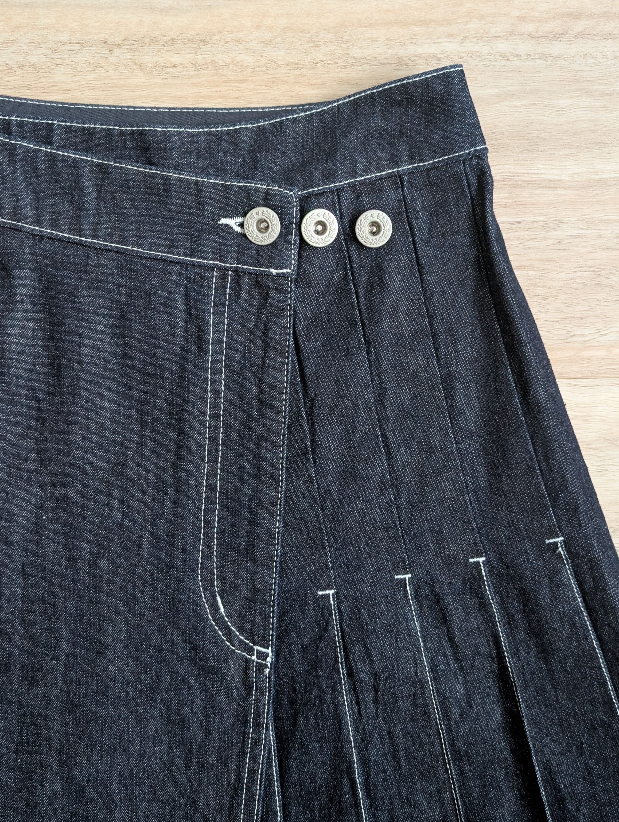 Other BEAMS BOY Wrap Pleated Skirt Indigo - New With Tags Size 27" / US 4 / IT 40 - 3 Thumbnail