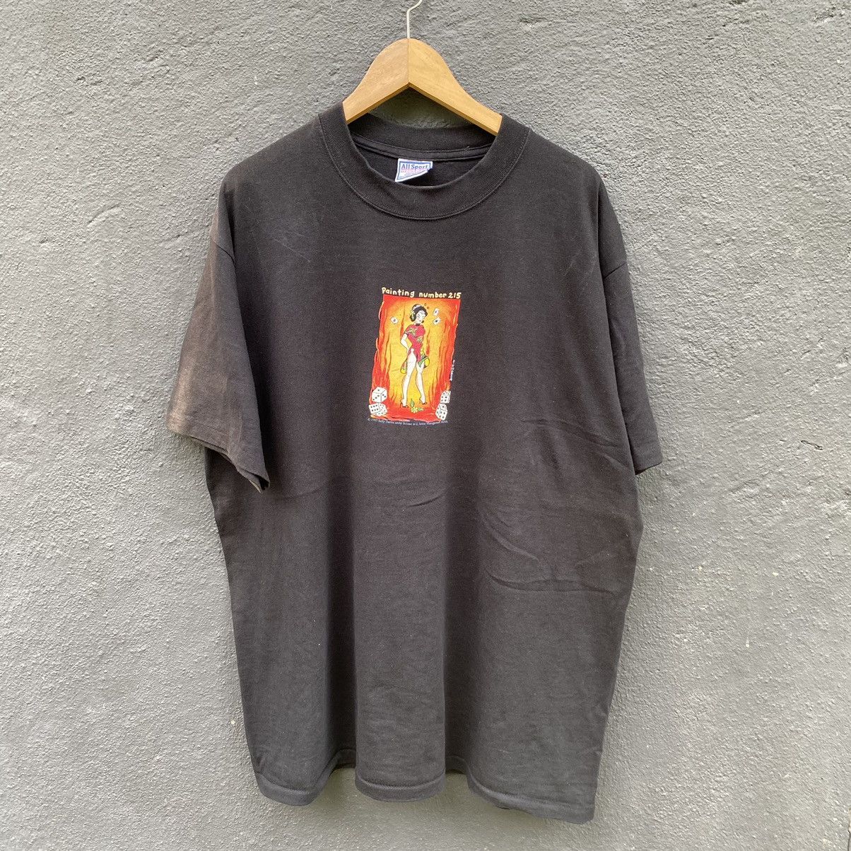 Vintage THRASHED FADED Vintage 90s Sally Davies Art ERD GRUNGE Tee Size US XL / EU 56 / 4 - 4 Thumbnail