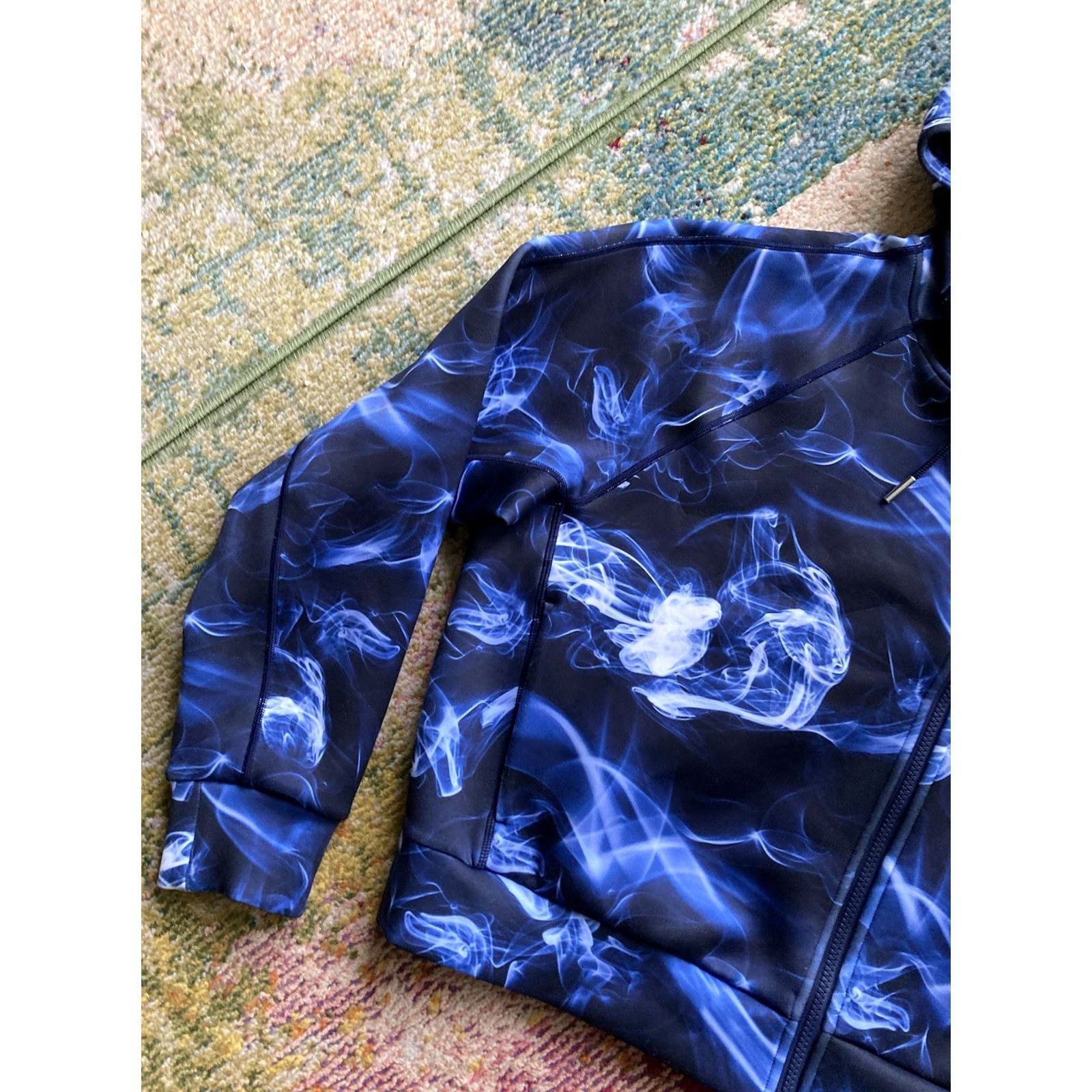Vintage Greyson Hoodie Womens XL Cropped Ghost Dancer Blue Stretch Polyester Spandex Activewear Golf Ghost Womens XL Blue Size XL / US 12-14 / IT 48-50 - 2 Thumbnail