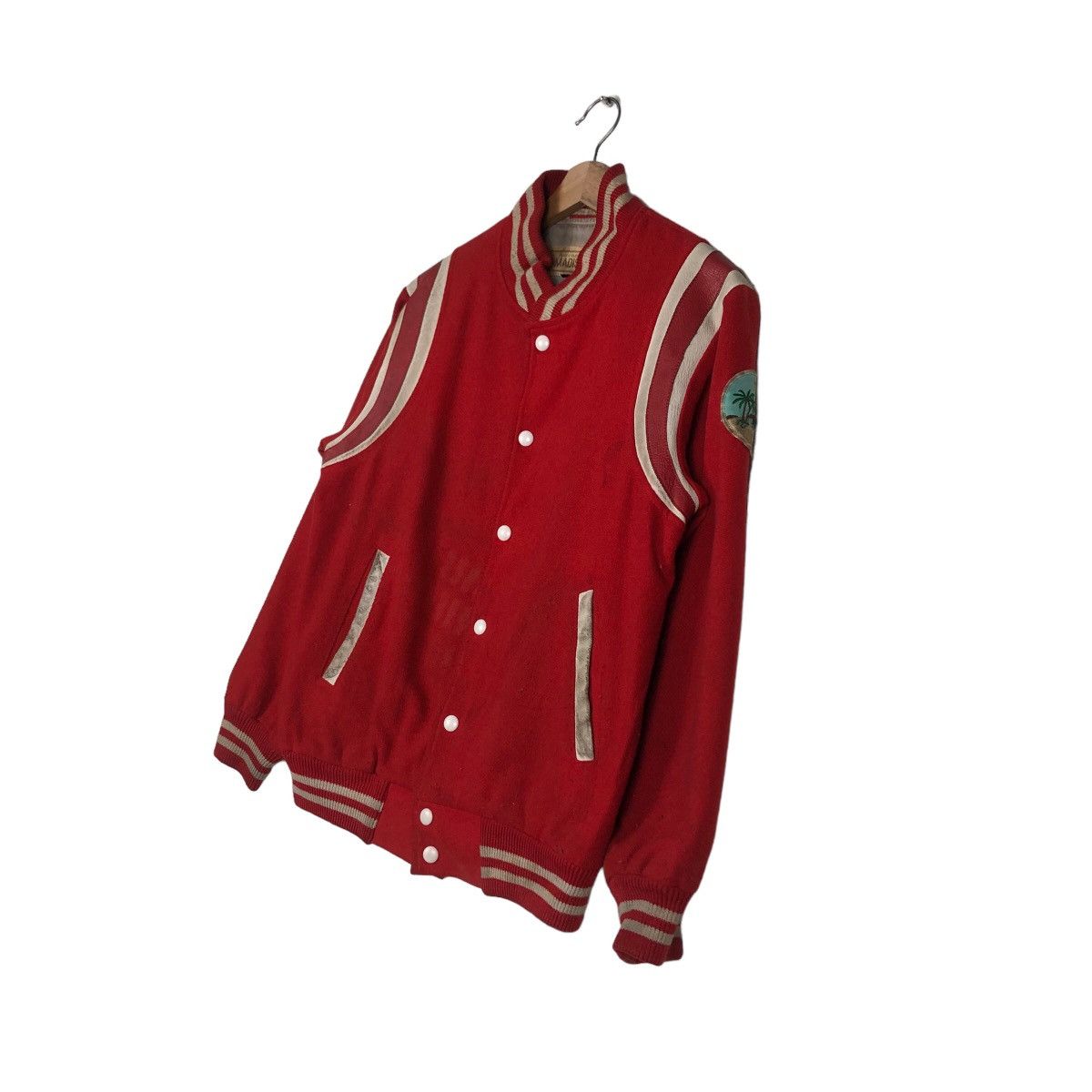 Japanese Brand 🔥Vintage Bomber Varsity Jacket Madison Hawaii Patches Big Size US L / EU 52-54 / 3 - 2 Thumbnail