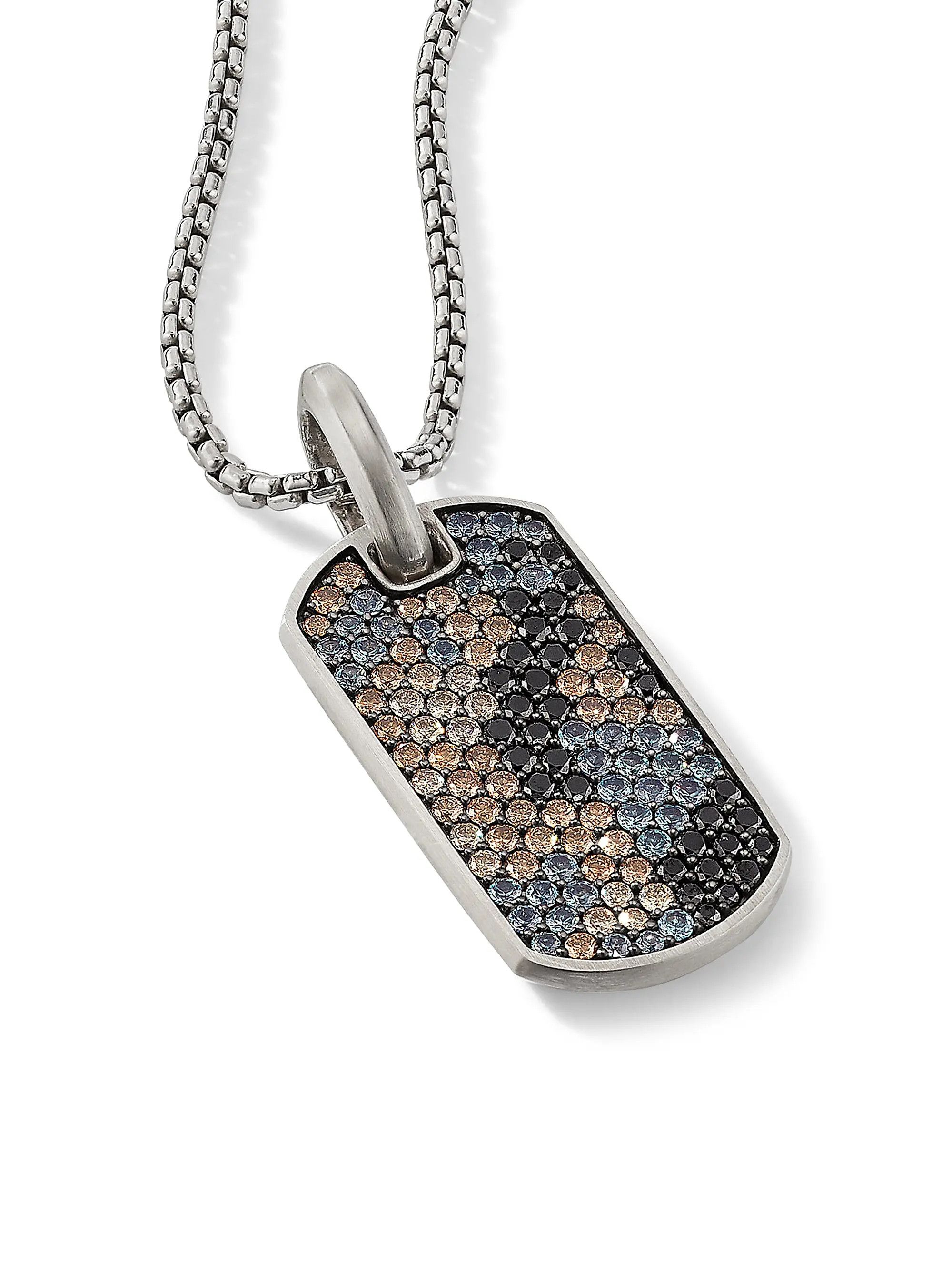 David Yurman oc11z0625 Size: OS / Diamond & Garnet Camo Enhancer Tag Size ONE SIZE - 2 Thumbnail