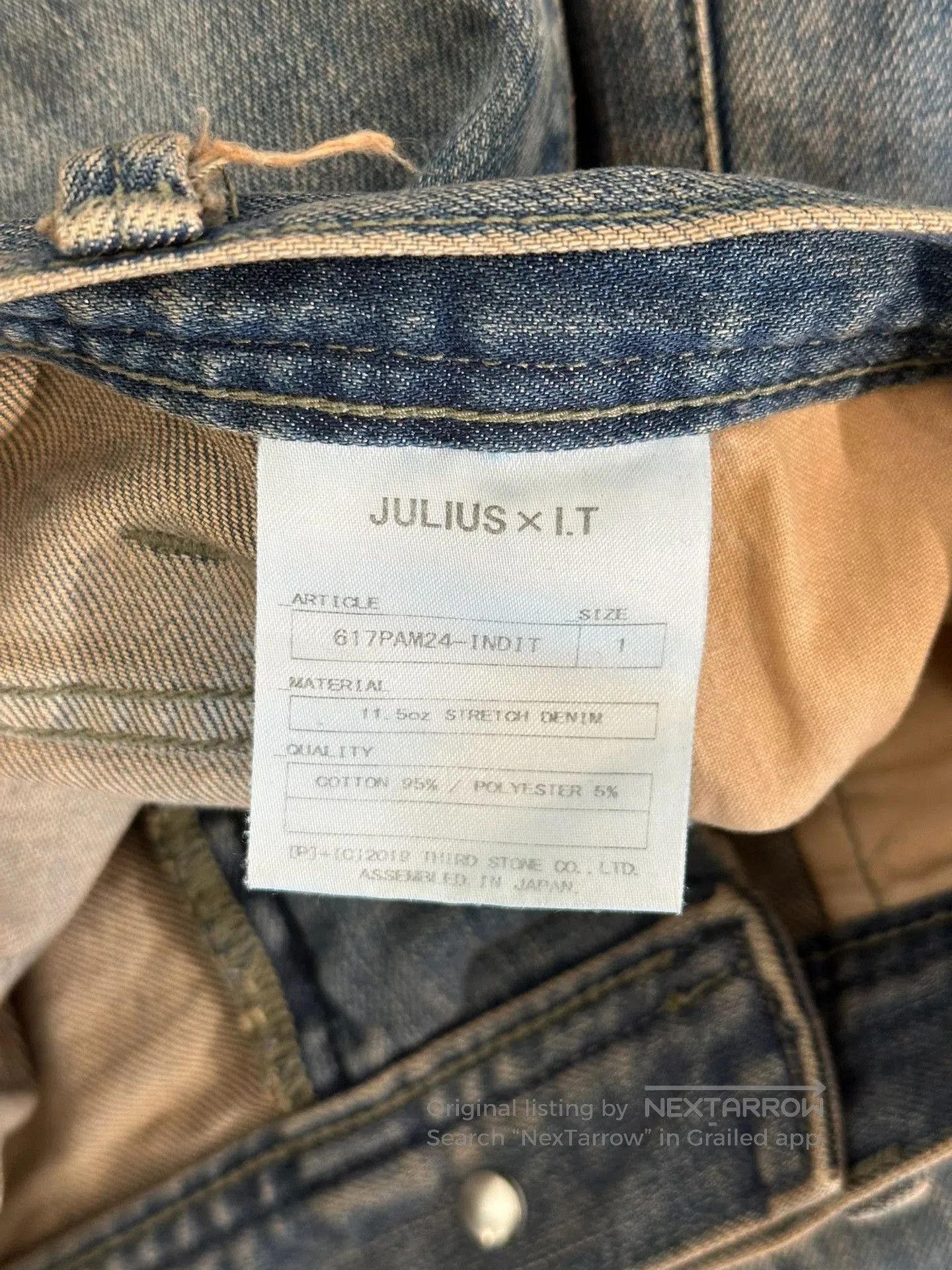 Julius Julius_7 Double Knee Distressed Washed Jeans. Size US 34 / EU 50 - 6 Thumbnail
