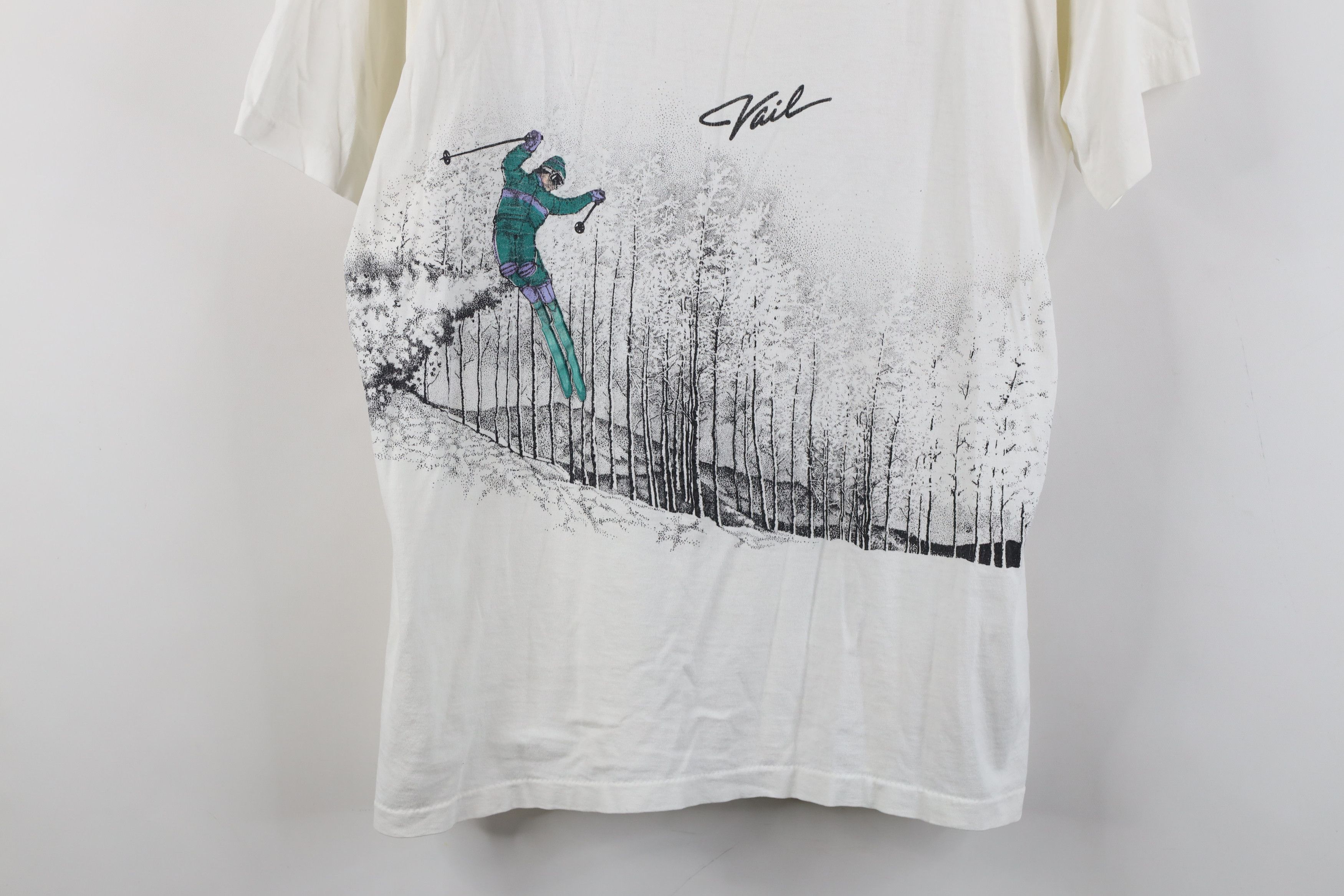 Vintage Vintage 80s Streetwear Skiing All Over Print T-Shirt USA Size US XL / EU 56 / 4 - 3 Thumbnail