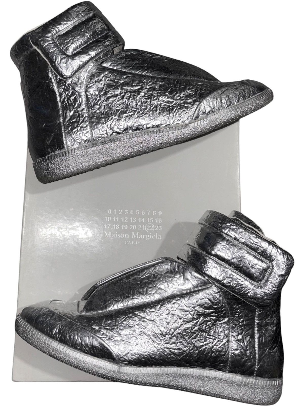 Maison Margiela 11 2016 Maison Margiela Chrome Futures high sneaker metallic Size US 11 / EU 44 - 1 Thumbnail