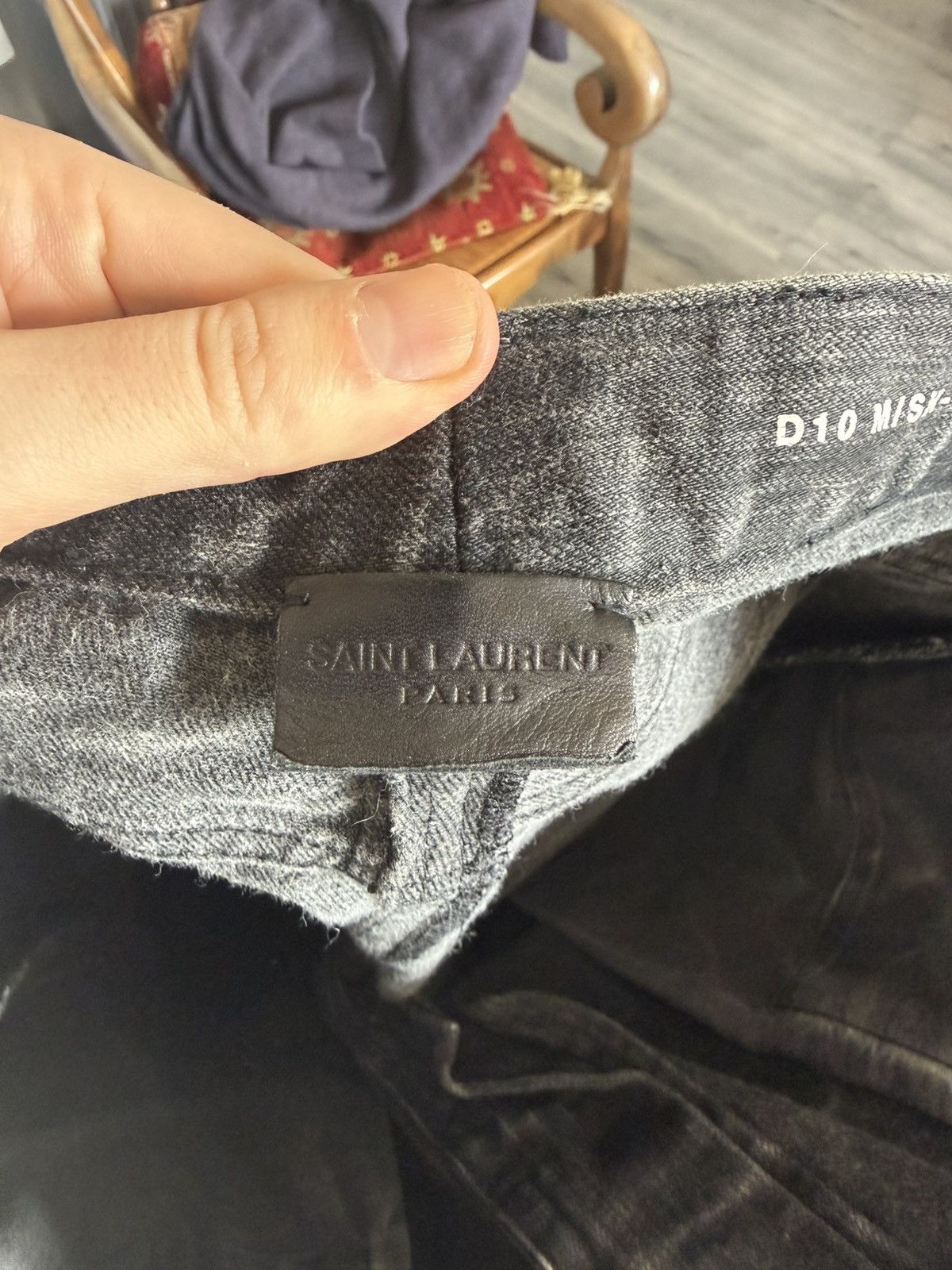 Saint Laurent Paris Black Denim Jeans with Bleached Finish Size US 32 / EU 48 - 10 Thumbnail