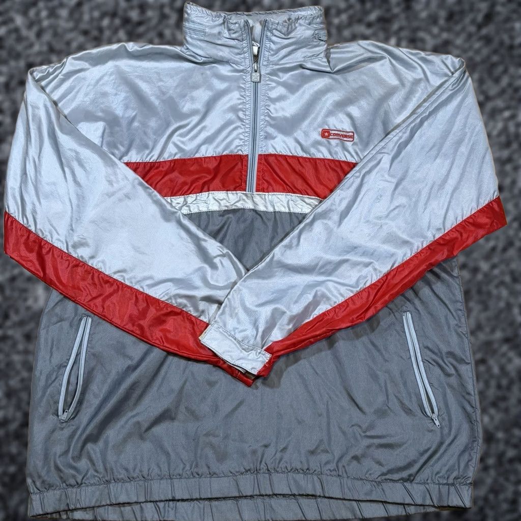 Converse VINTAGE Converse Windbreaker Jacket XS? Wait Size US XL / EU 56 / 4 - 1 Thumbnail