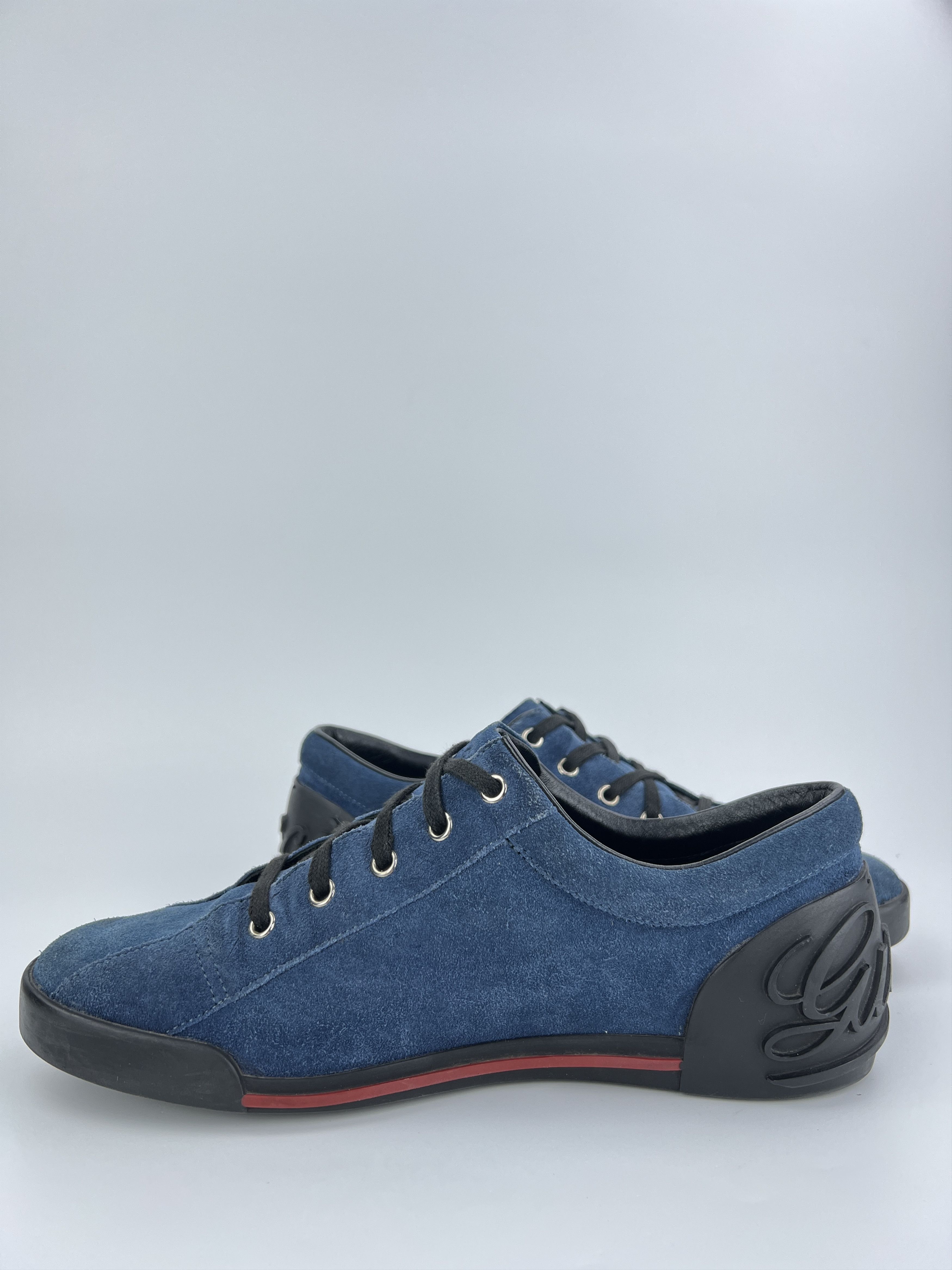 Gucci Vintage Gucci Navy Suede Low Top Sneakers GG Logo Size US 8 / EU 41 - 6 Thumbnail