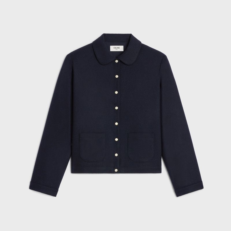 Celine o1bcso1str0126 2B76A561F Claudine Collar Shirt in Navy Size XS / US 0-2 / IT 36-38 - 1 Thumbnail