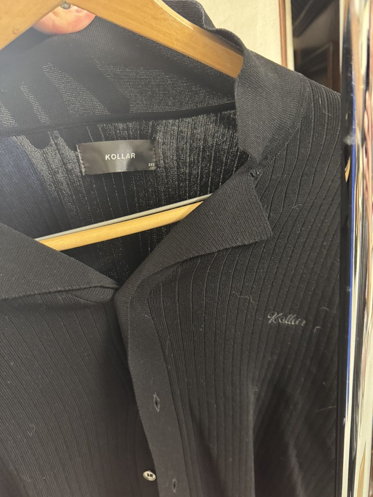 Designer × Kollar Clothing Kollar Knit Logo Button Down - Black Size US XXL / EU 58 / 5 - 4 Thumbnail