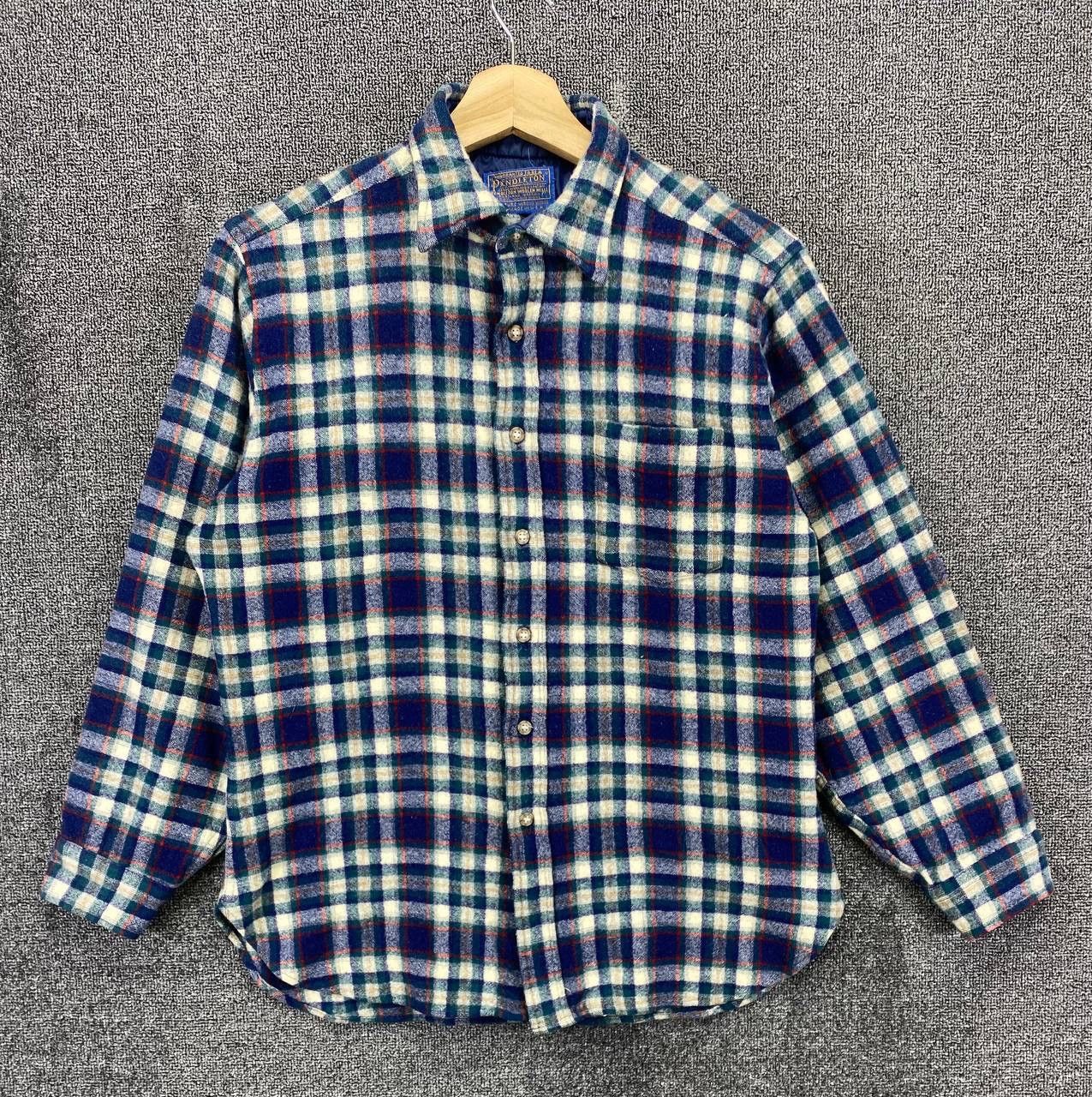 Pendleton Vintage Pendleton Wool Flannel Shadow Plaid Shirts Button Up Size M / US 6-8 / IT 42-44 - 1 Thumbnail