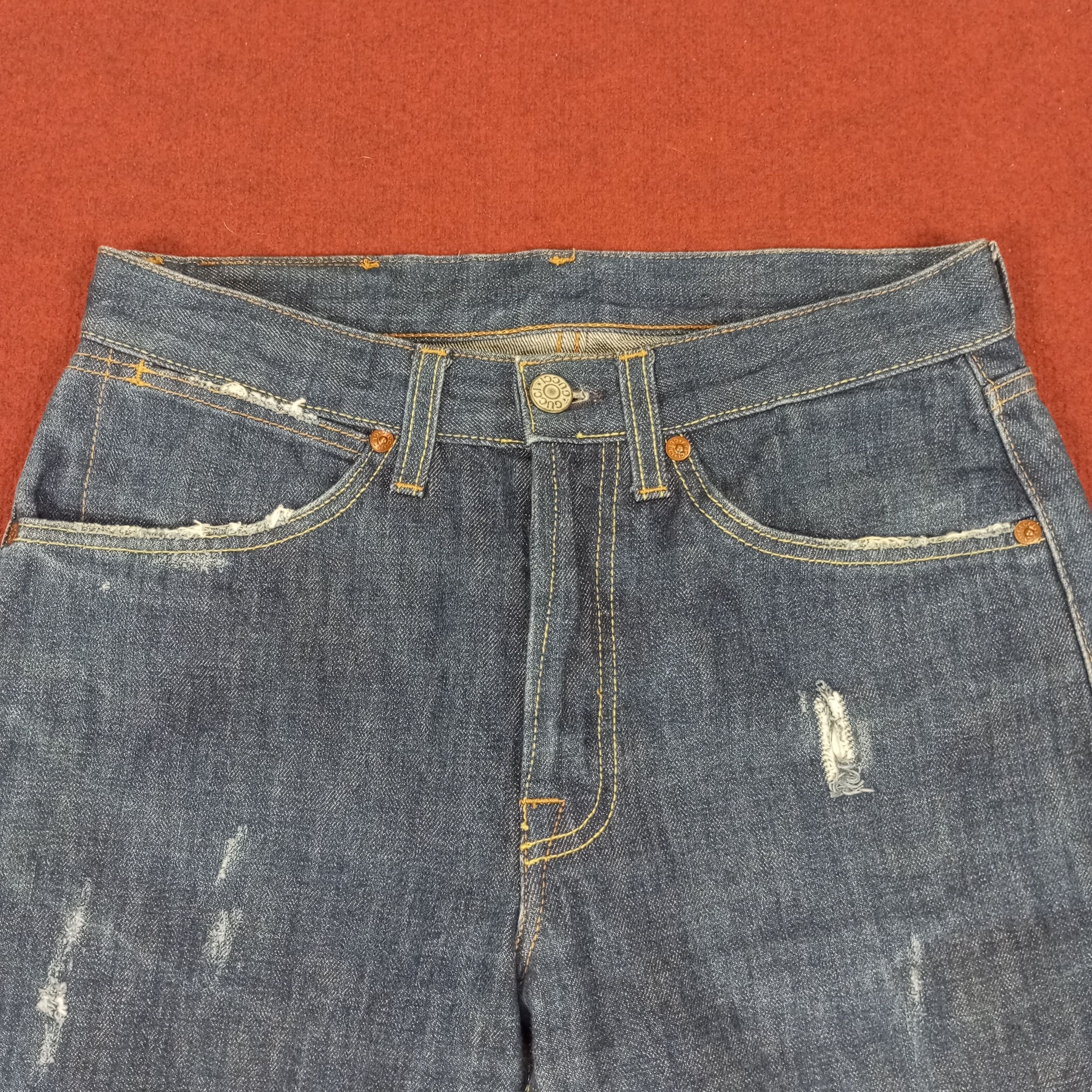 Gucci × Vintage Gucci Luxury Brand Distressed Short Jeans Size US 27 - 2 Thumbnail