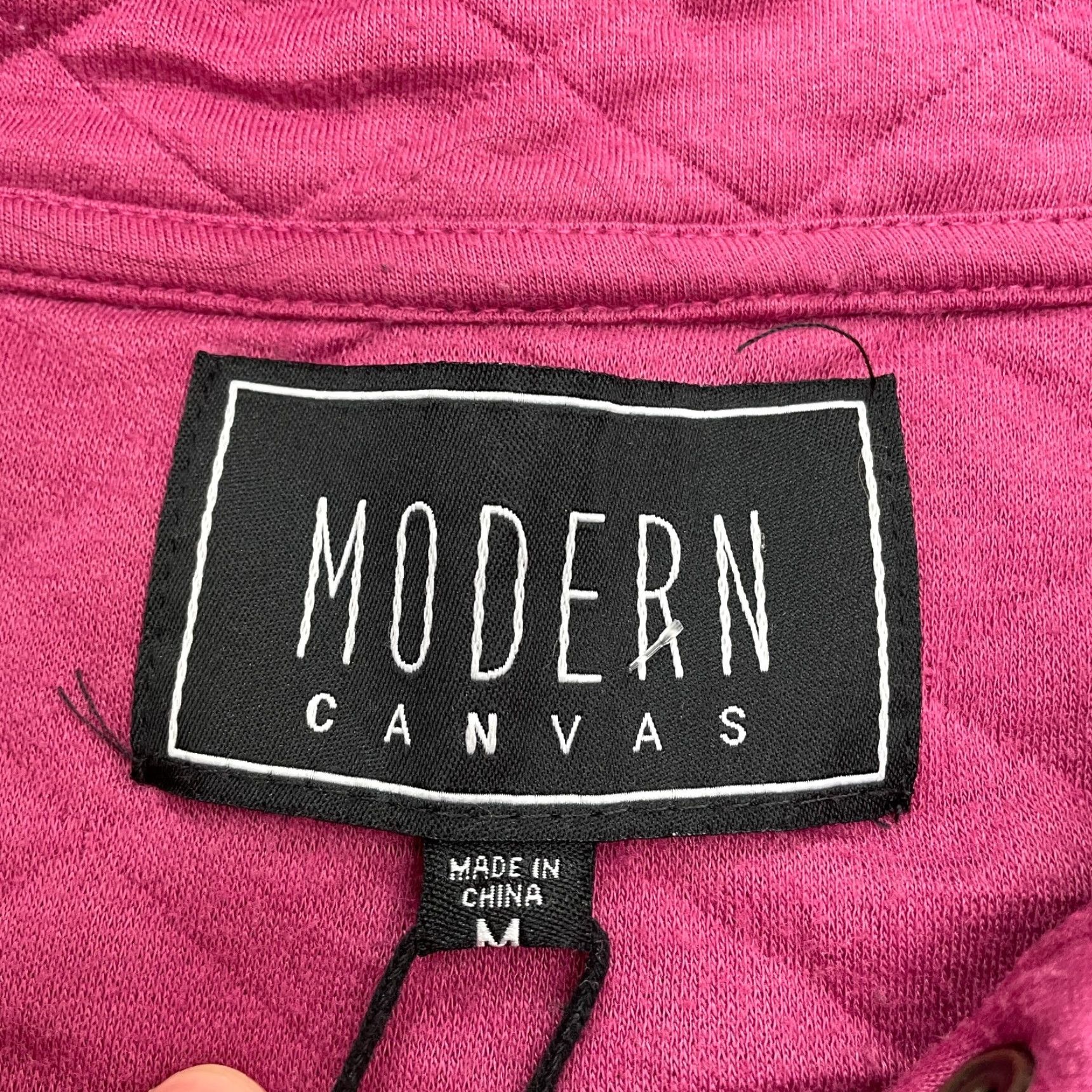 Vintage Modern Canvas Jacket Womens Medium Pink Quilted Mock 1/4 Snap Outdoor Pullover Size M / US 6-8 / IT 42-44 - 6 Thumbnail