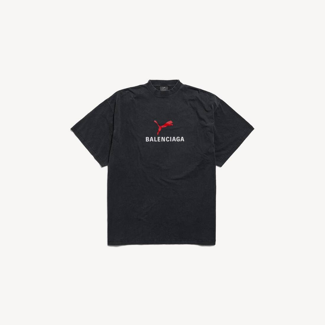 Balenciaga × Puma o1tr1nto0326 Oversized T-Shirt in Faded Black Size US L / EU 52-54 / 3 - 1 Thumbnail