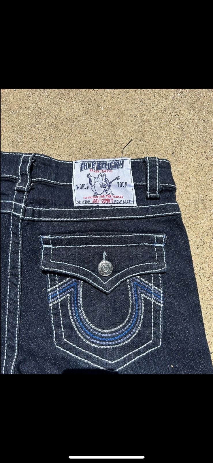 True Religion × Vintage True Religion White Stitch Jeans Size 29" - 4 Thumbnail