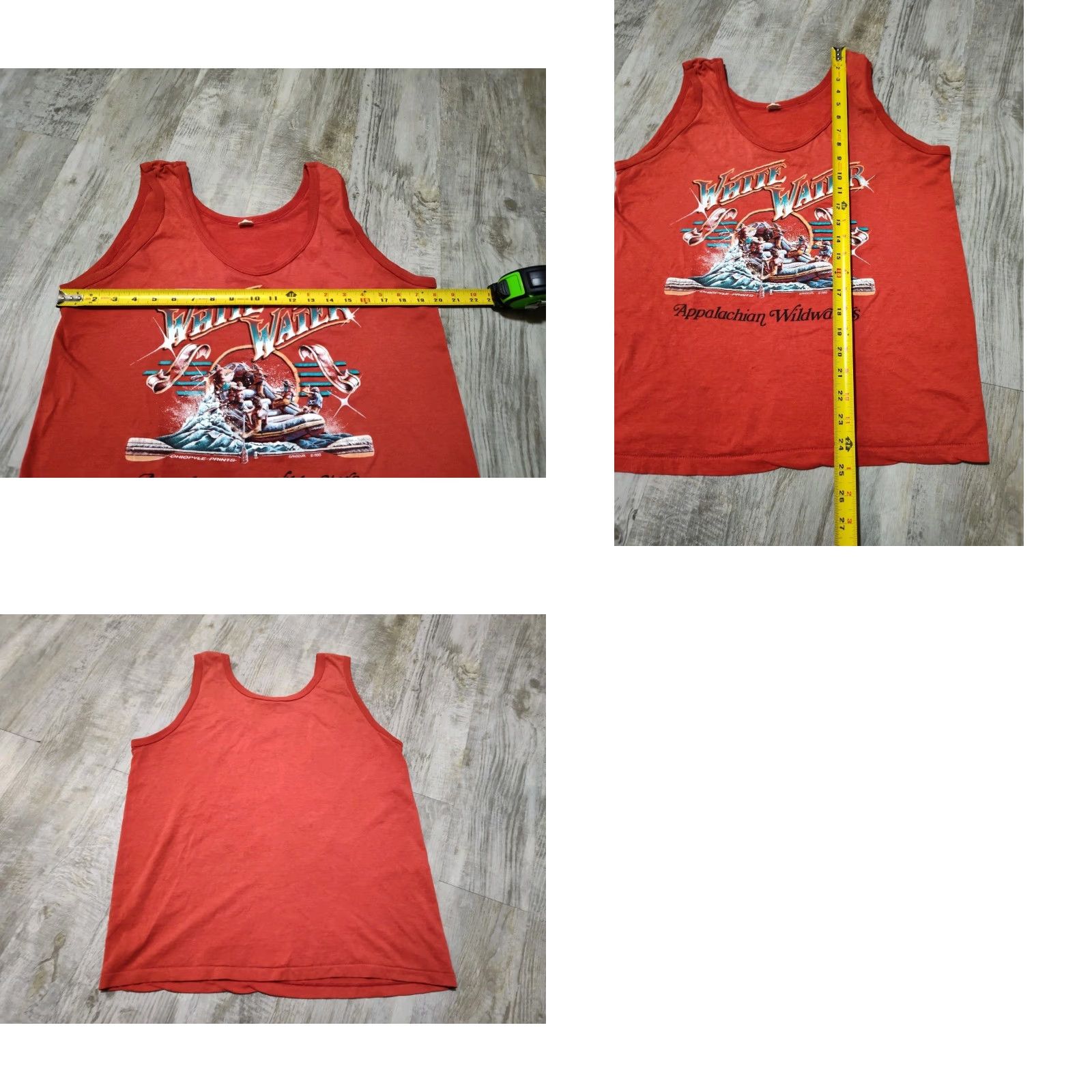 Vintage Vtg Screen Stars Brand Appalachian White Water Wildwaters Tank Top M/L USA Made Size US M / EU 48-50 / 2 - 8 Thumbnail