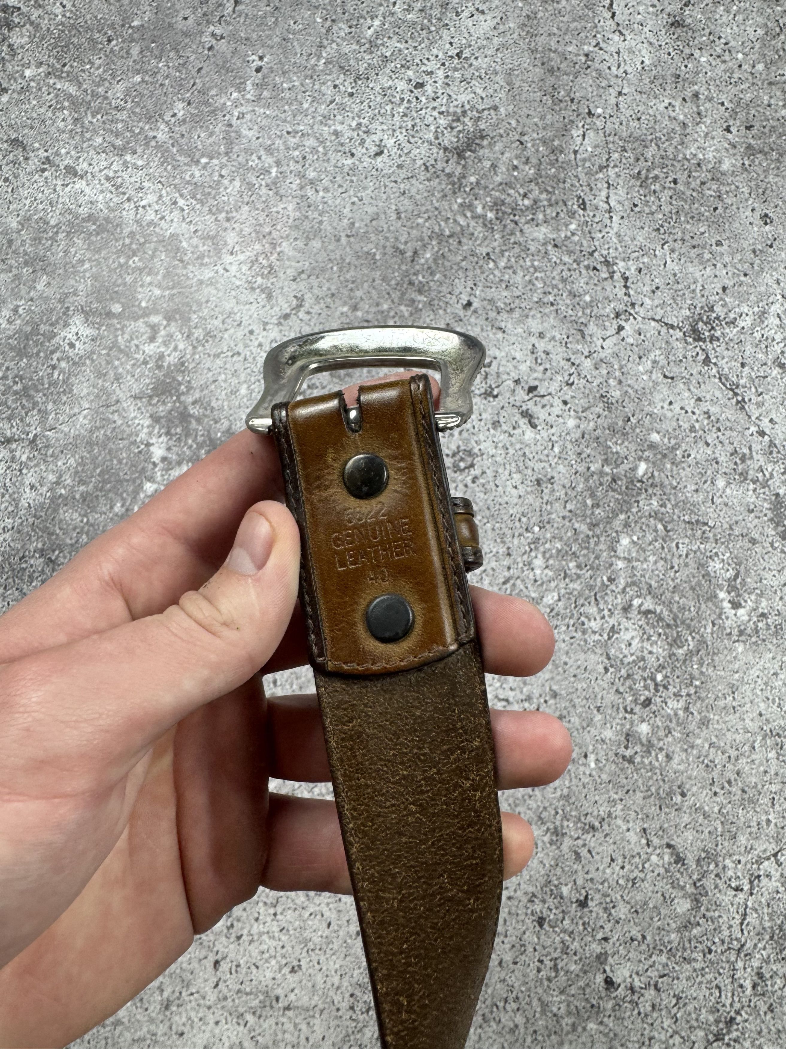 Cowboy Equipment Y2K Metal Bull Buckle Glamour Cowboy Leather Belt Size ONE SIZE - 8 Thumbnail