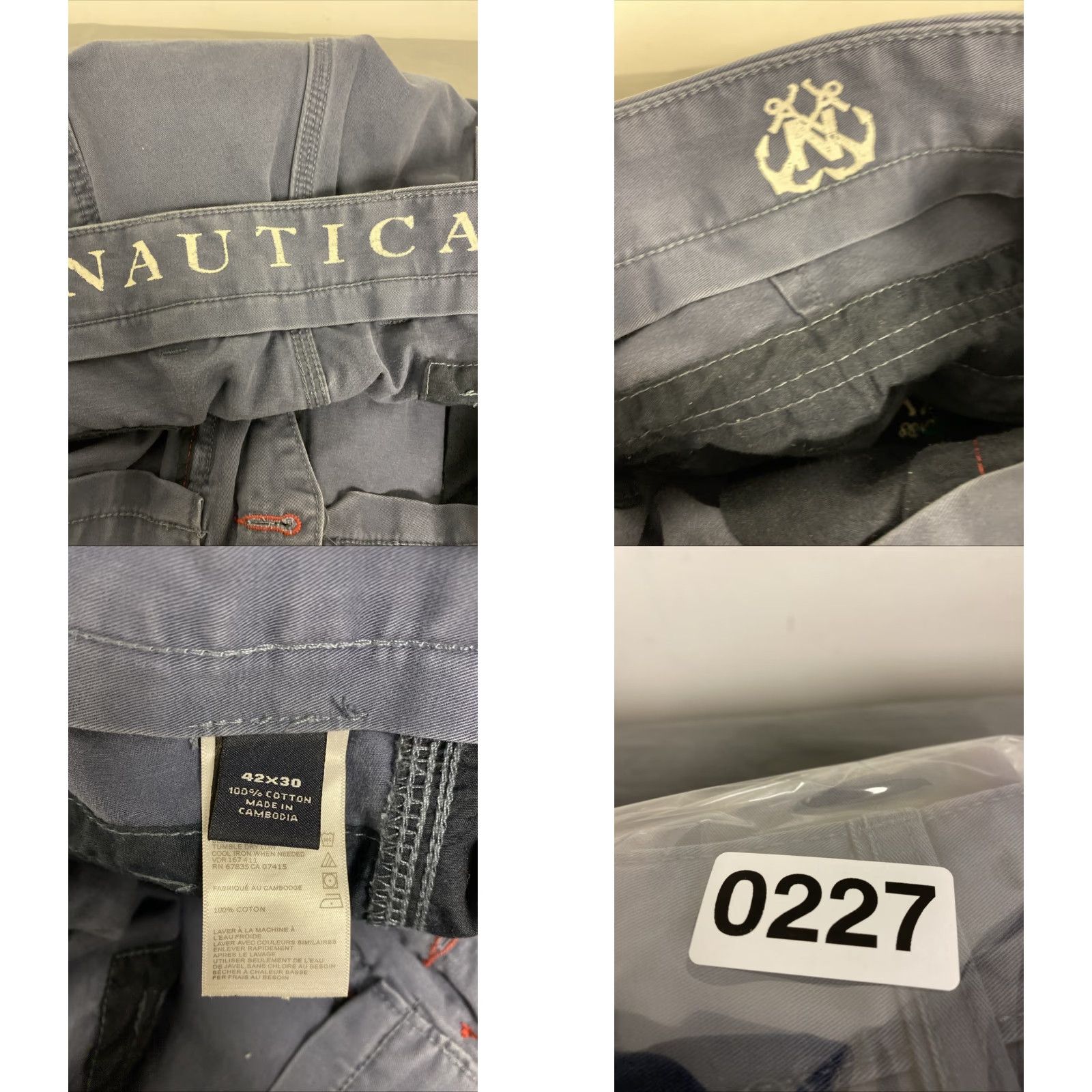Nautica Nautica Men's Chino Pants 42x30 Blue Classic Fit Straight Cotton/ I OBVIOUS? Size US 42 / EU 58 - 8 Thumbnail