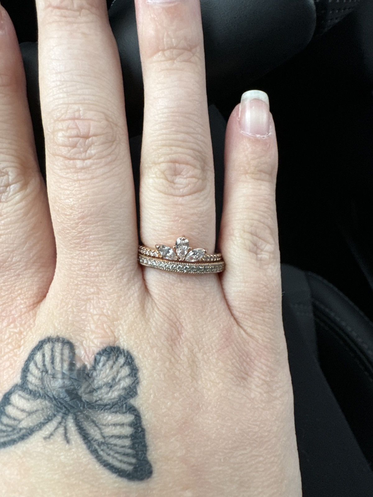 pandora Rose Gold Tear-shaped Tiara Ring Set Size ONE SIZE - 2 Thumbnail