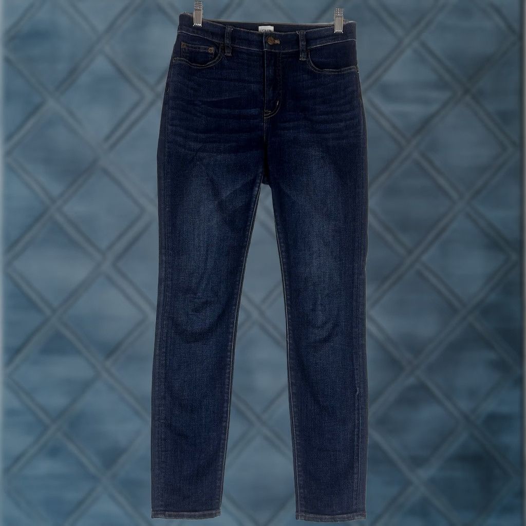 J.Crew J.CREW Womens Skinny Jeans 27 Dark Wash Denim Mid Rise 5-Pocket Pockets Straight Leg City Preppy 90s Jeans Mens Women Girls Size 27" / US 4 / IT 40 - 1 Thumbnail
