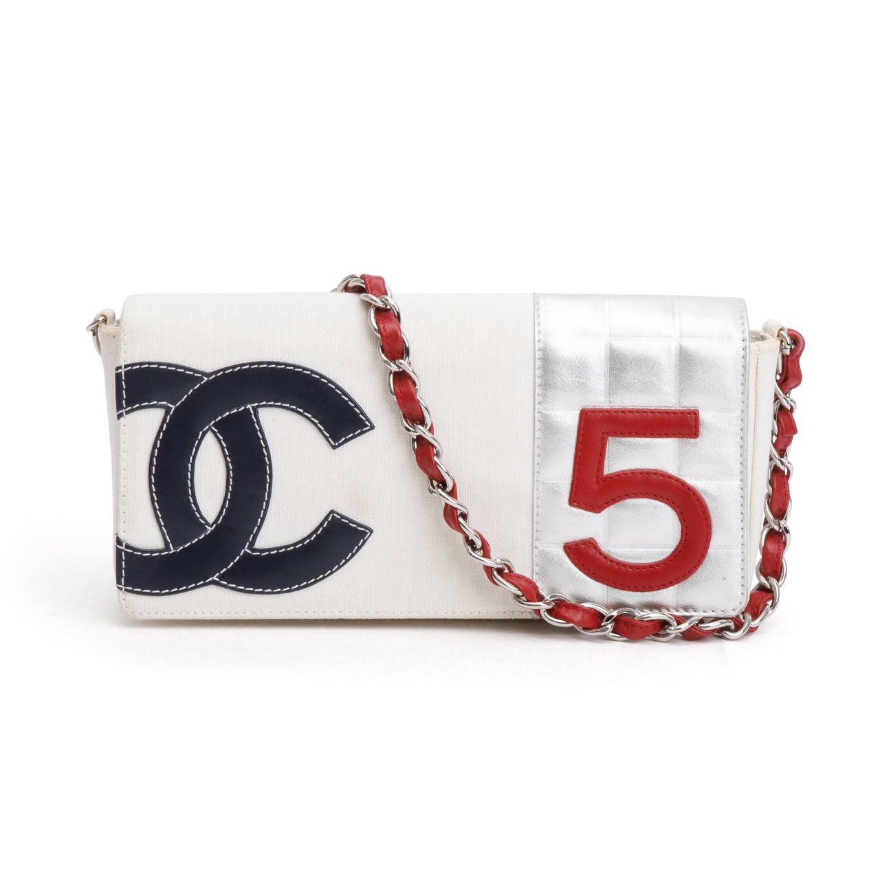 Chanel CHANEL CC CANVAS METALLIC LAMBSKIN SINGLE FLAP. Size ONE SIZE - 17 Thumbnail