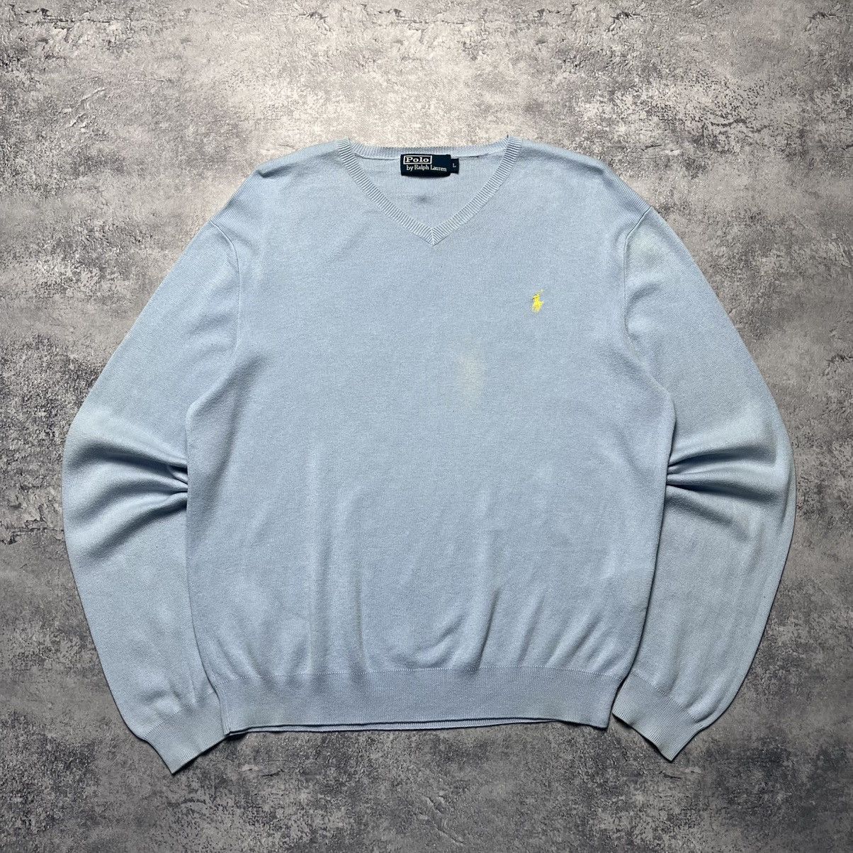 Polo Ralph Lauren × Vintage Vintage Polo Ralph Lauren Sweater V-Neck Streetwear Y2K Size US L / EU 52-54 / 3 - 1 Thumbnail