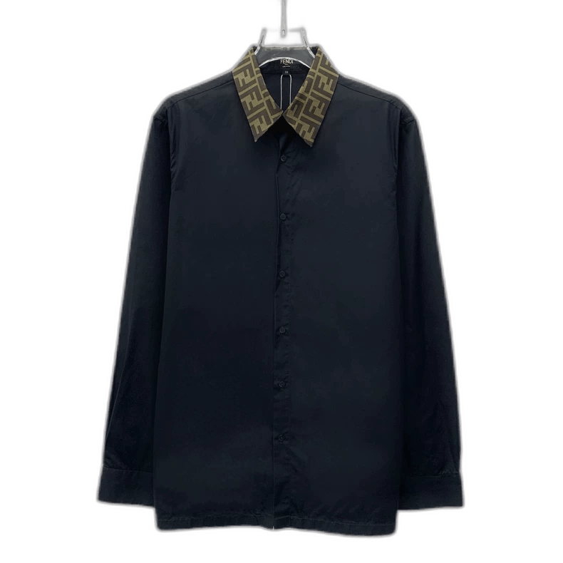Fendi Black Logo Long Sleeve Cotton Shirt Size US M / EU 48-50 / 2 - 1 Thumbnail