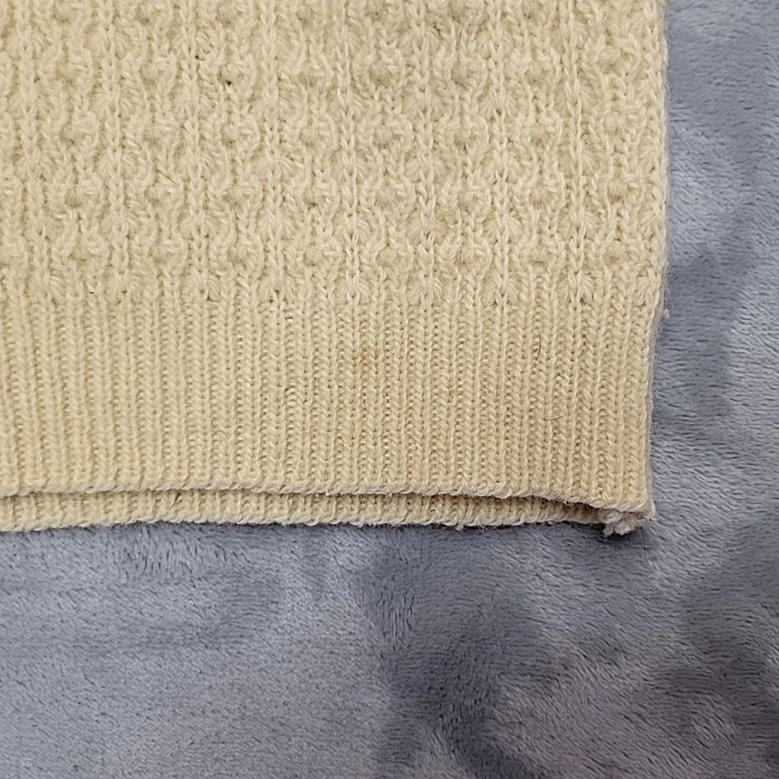 Vintage VTG Hand knit Sweater Mens L Pale Yellow Textured Fisherman Ellen Stubblefield Size US L / EU 52-54 / 3 - 3 Thumbnail