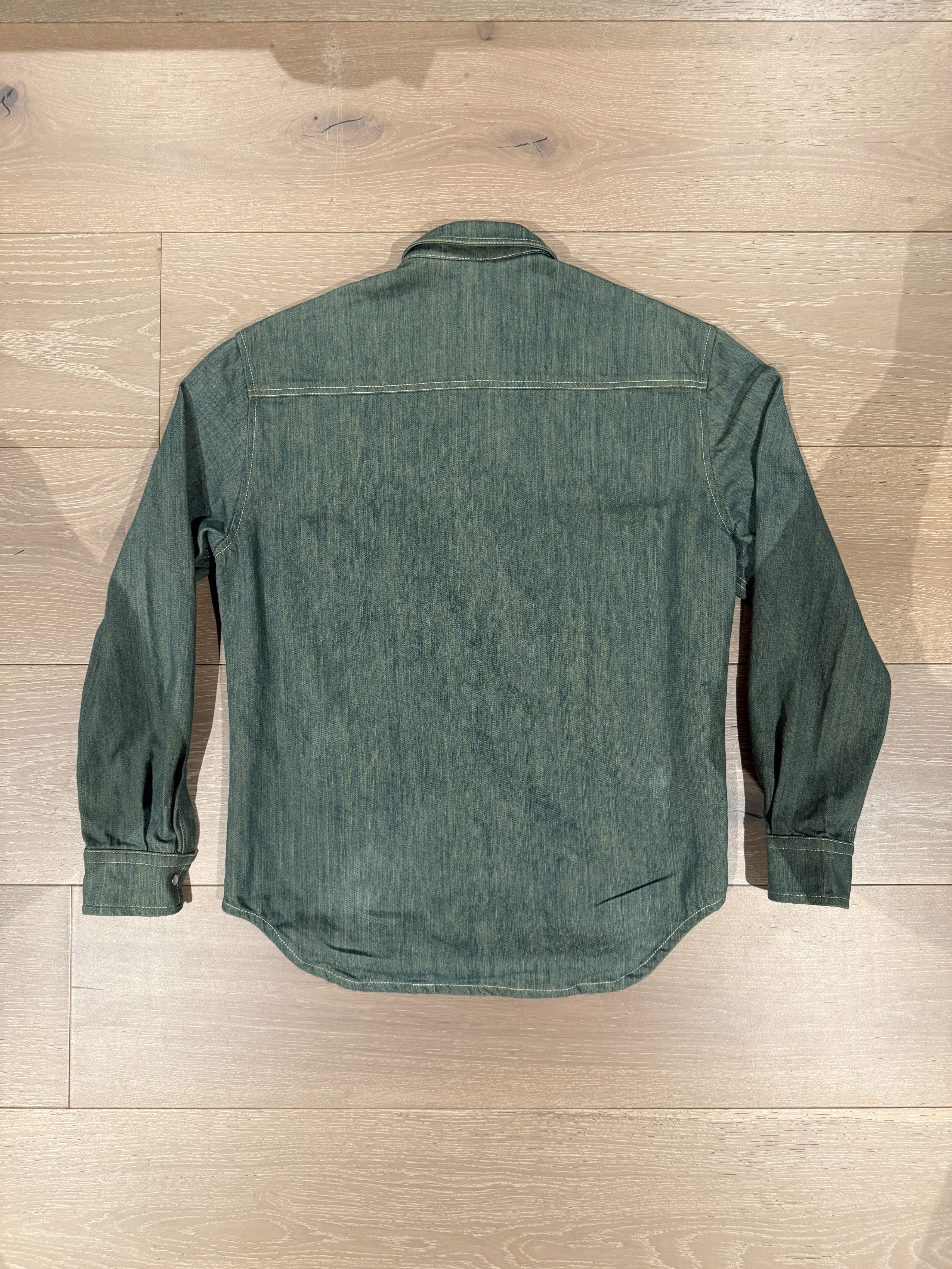 Libero 💚 Libero Spaghetti Western Button Up Shirt Green Denim NEW Size US M / EU 48-50 / 2 - 5 Thumbnail