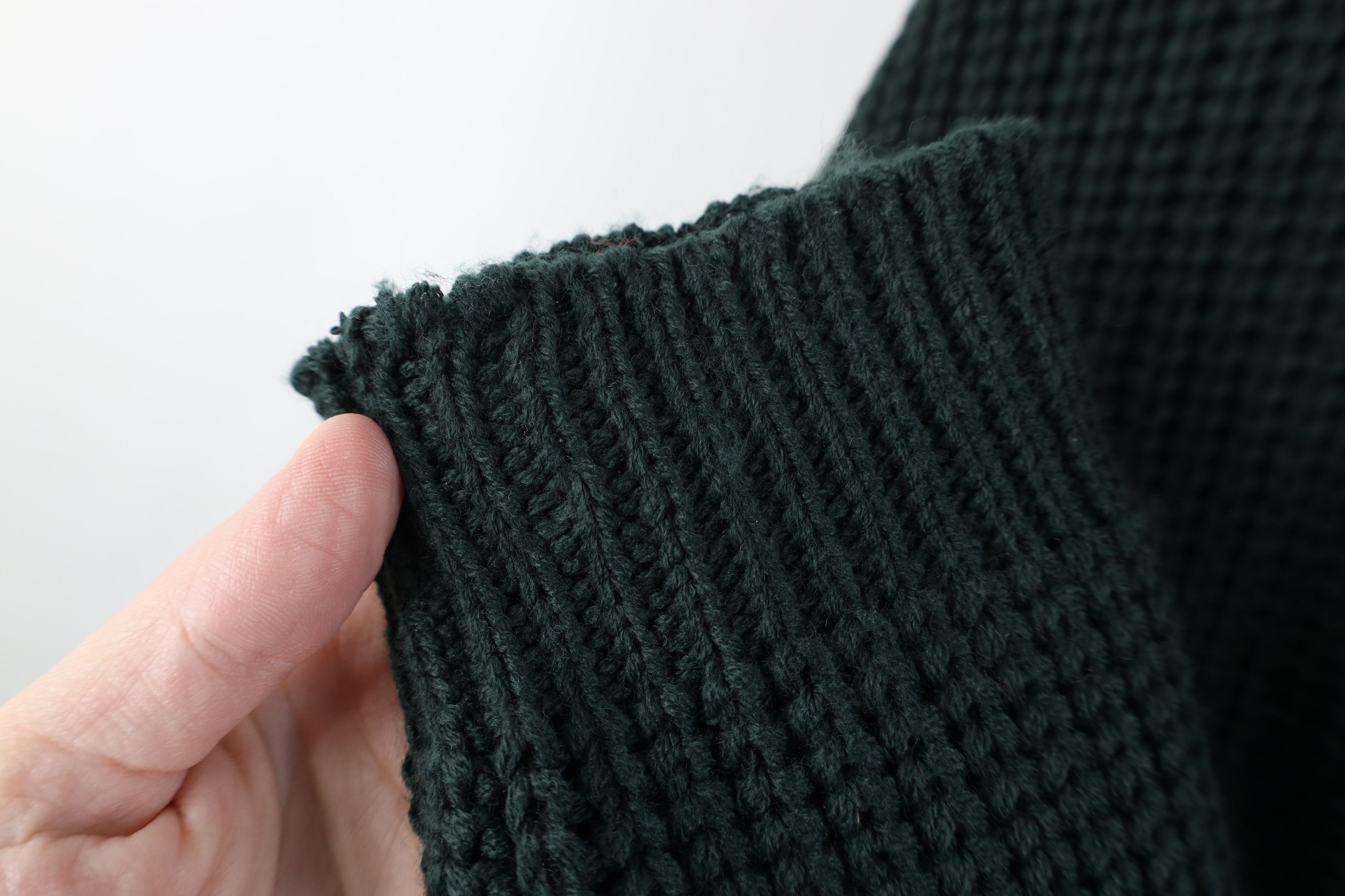 Vintage Vintage 90s Streetwear Ribbed Knit Sweater Dark Green Size US L / EU 52-54 / 3 - 6 Thumbnail