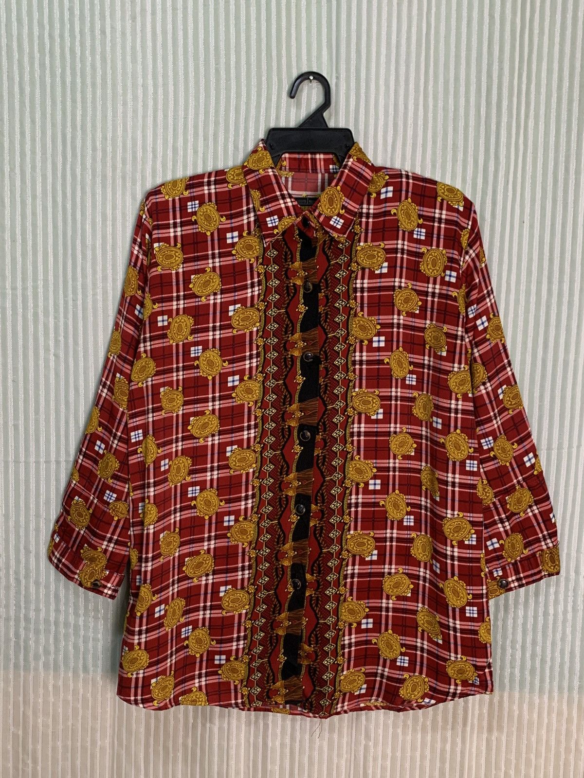 Vintage Rare Design Vintage Long Sleeve Button Down Blouse Size L / US 10 / IT 46 - 1 Thumbnail
