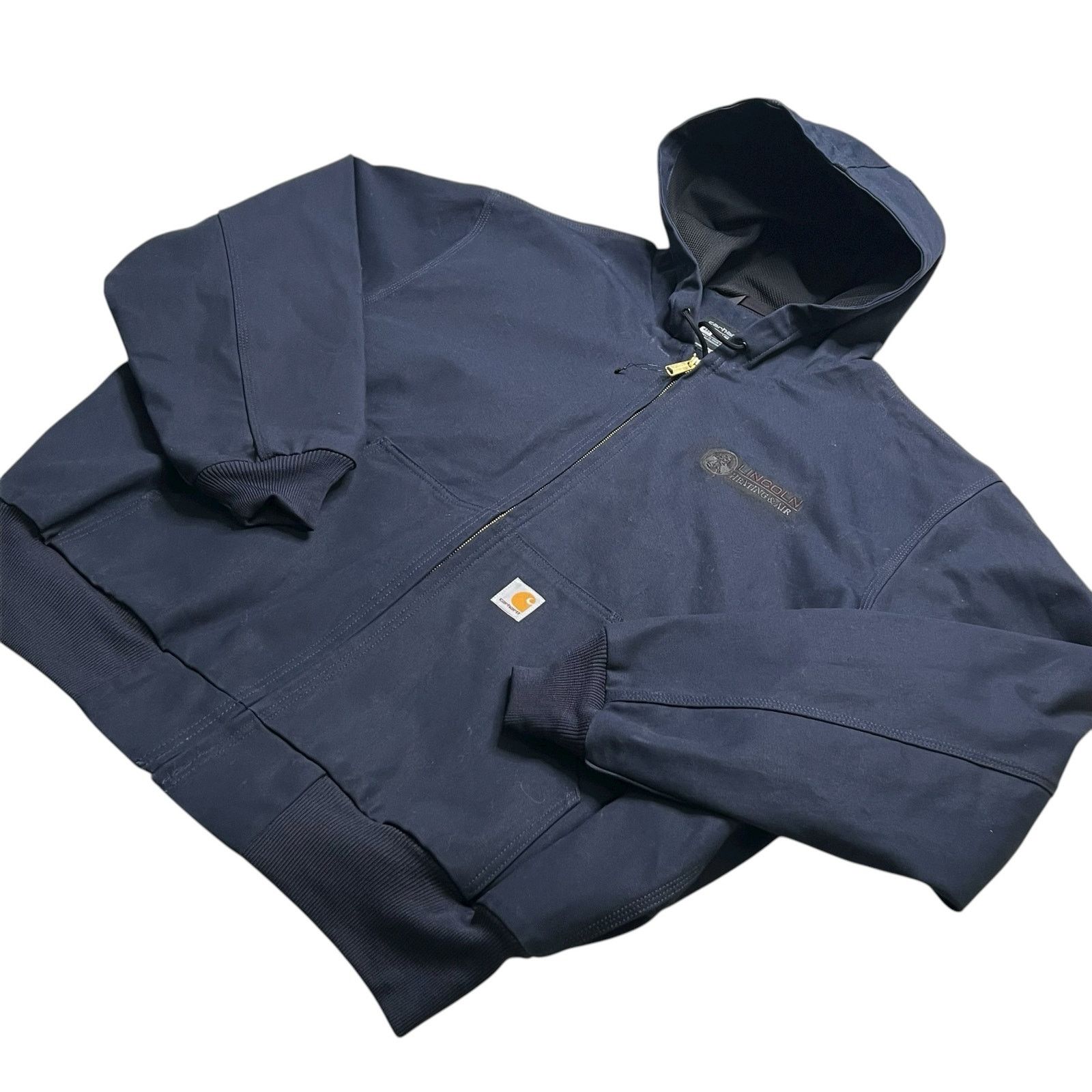 Carhartt Carhartt Loose Fit Duck Hooded Work Jacket 2XL Navy Blue Size US XXL / EU 58 / 5 - 9 Thumbnail