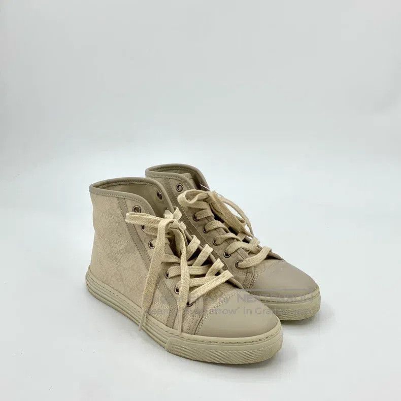 Gucci Gucci Brown logo old flower lacing casual high-top shoes b Size US 4 / IT 34 - 2 Thumbnail