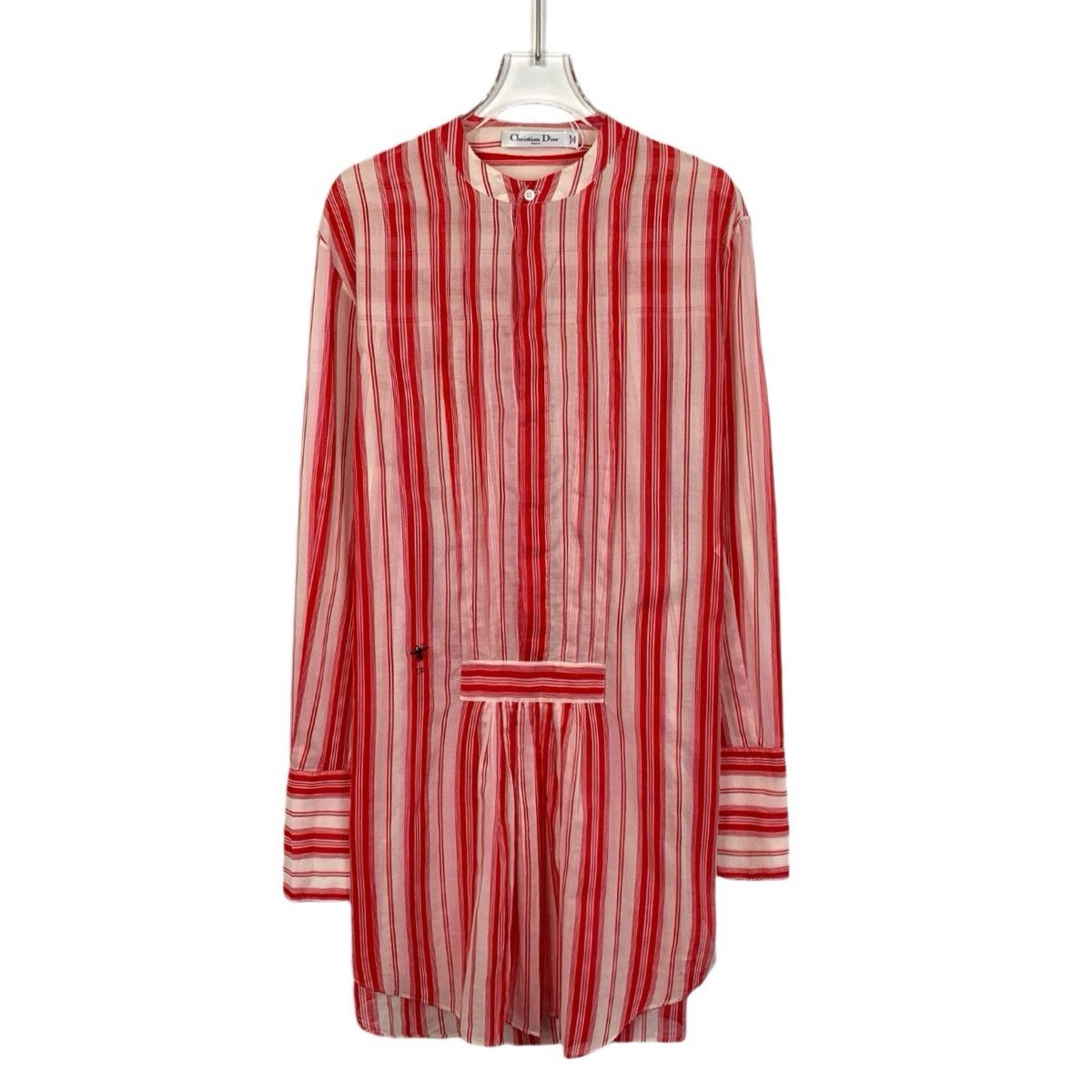 Dior Christian Dior Red Bee Striped Long Sleeve Shirt Dress K26WX Size XS / US 0-2 / IT 36-38 - 1 Thumbnail