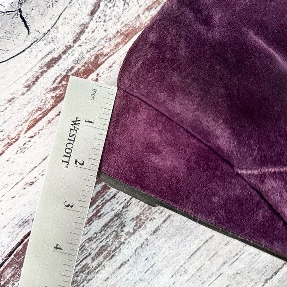 Boden BODEN Plum Purple Suede Leather Knee-High Wedge Boots Size US 9 / IT 39 - 7 Thumbnail