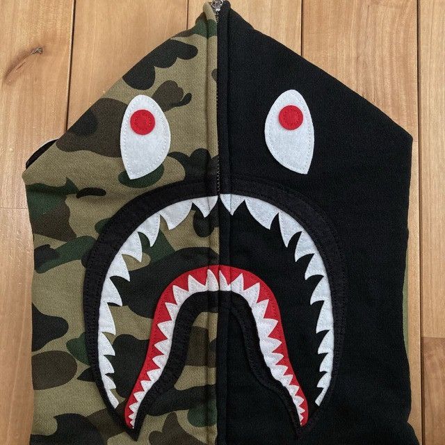 Bape BAPE 1st camo black shark full zip hoodie a bathing ape NIGO Size US L / EU 52-54 / 3 - 4 Thumbnail