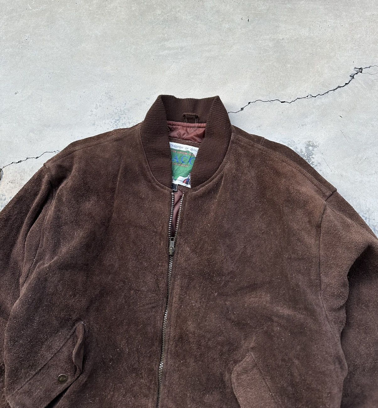 Vintage Vintage Brown Suede Leather Bomber Jacket Size US L / EU 52-54 / 3 - 6 Thumbnail